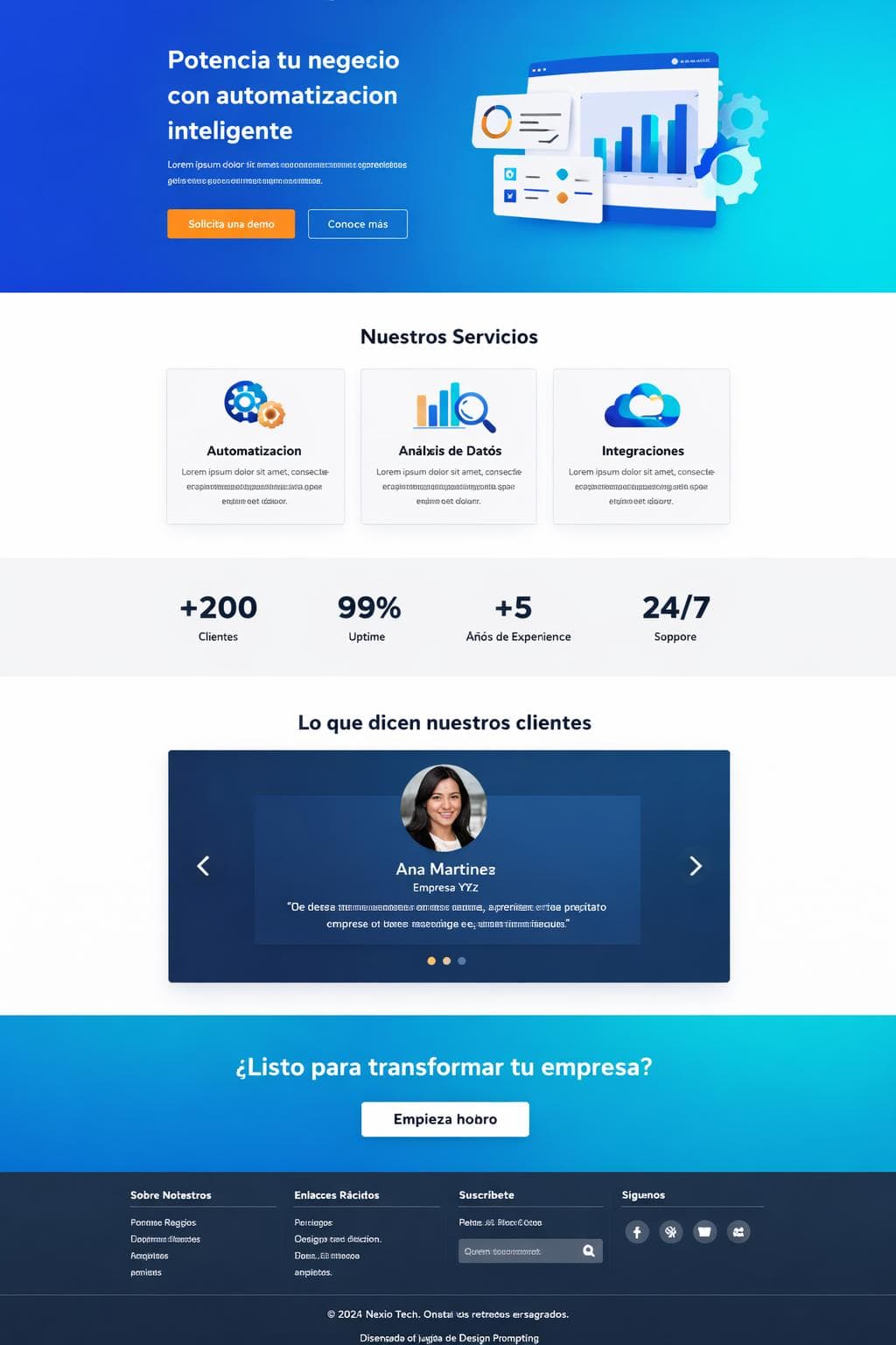 Nexio Tech — vista previa del theme