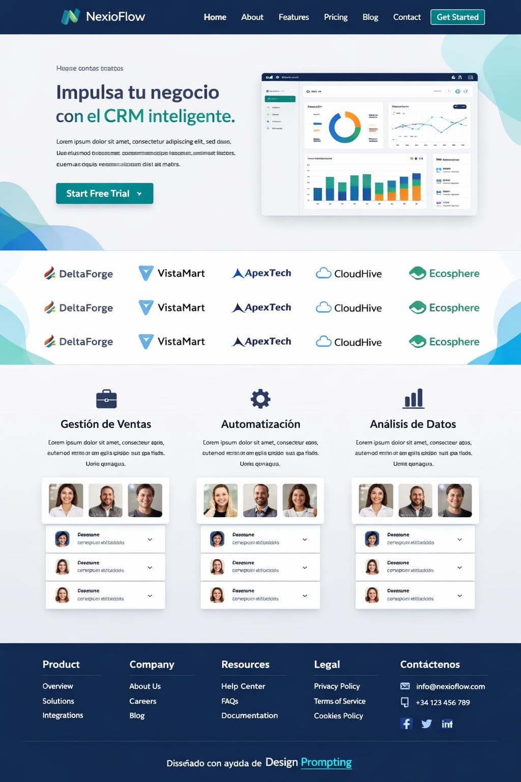 NexioFlow — vista previa del theme