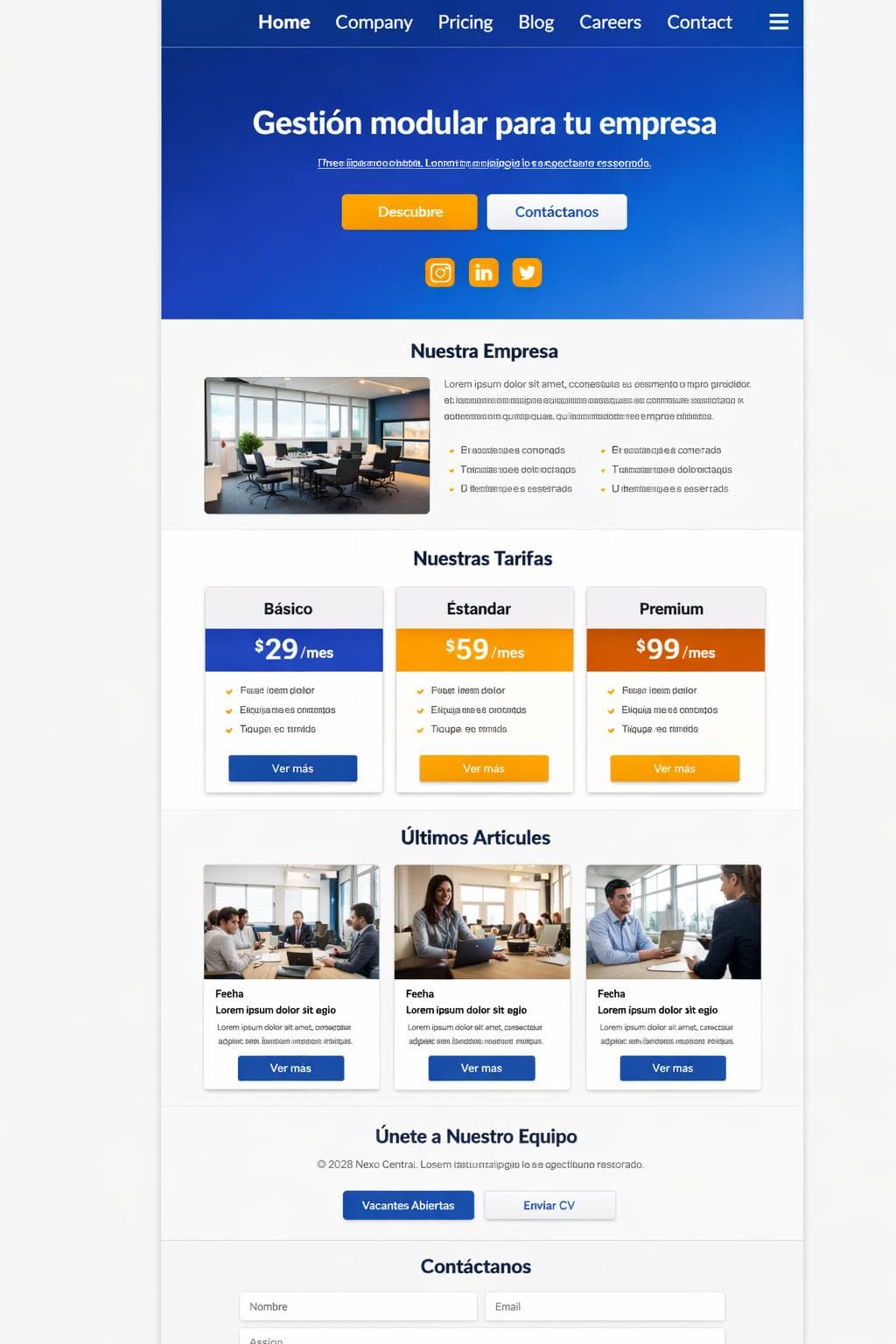 Nexo Central — vista previa del theme