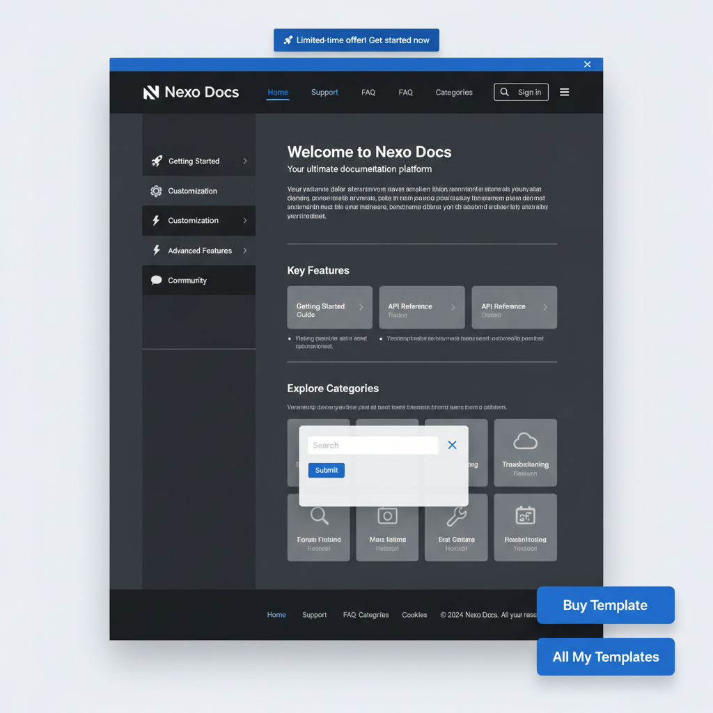 Nexo Docs — vista previa del theme
