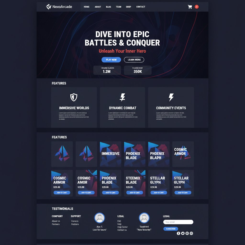 NexoArcade — vista previa del theme