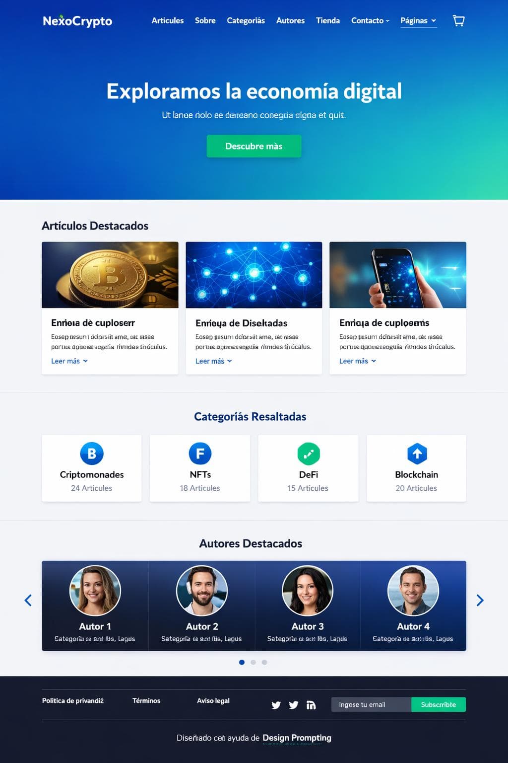 NexoCrypto — vista previa del theme