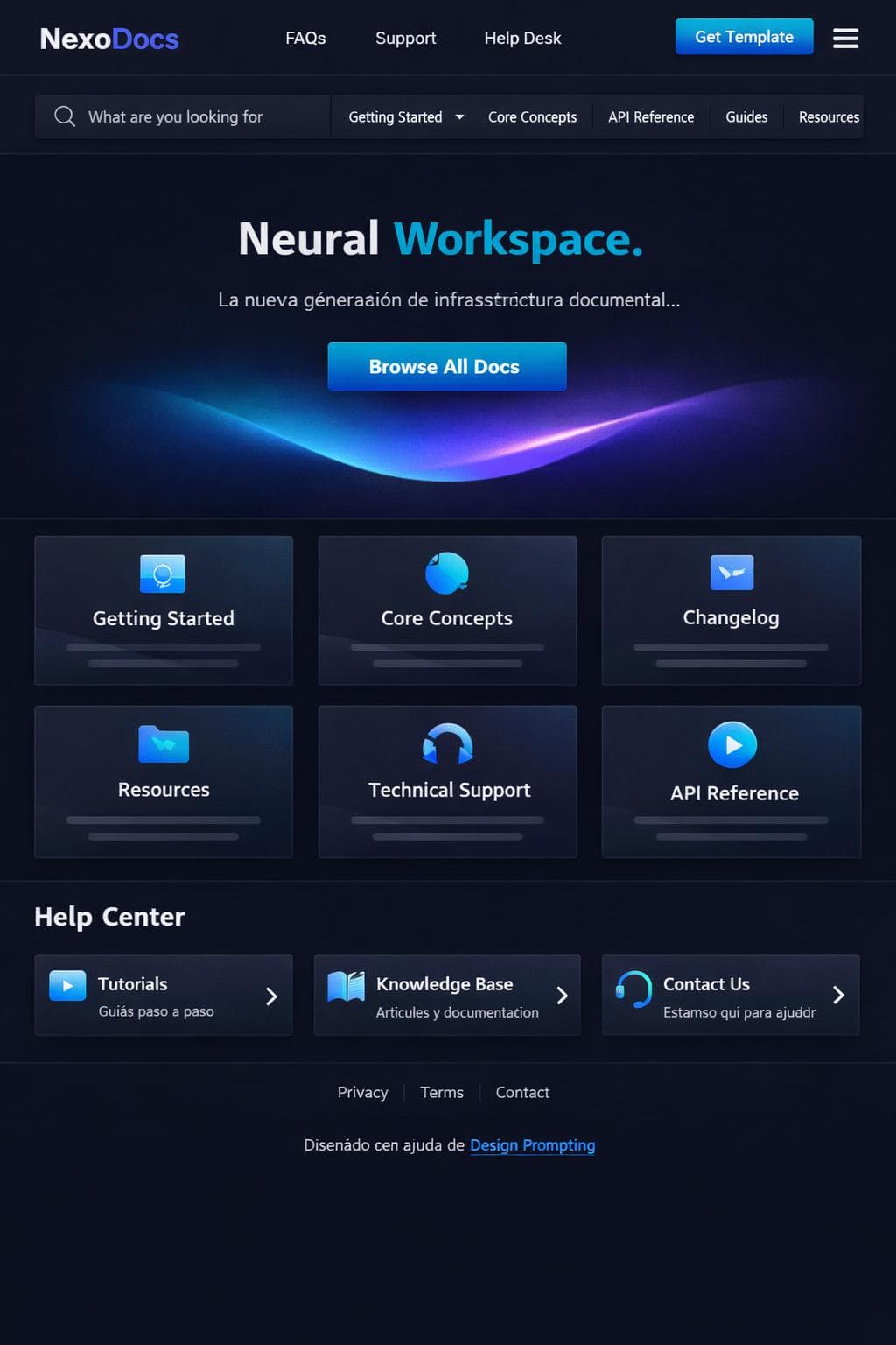 NexoDocs — vista previa del theme