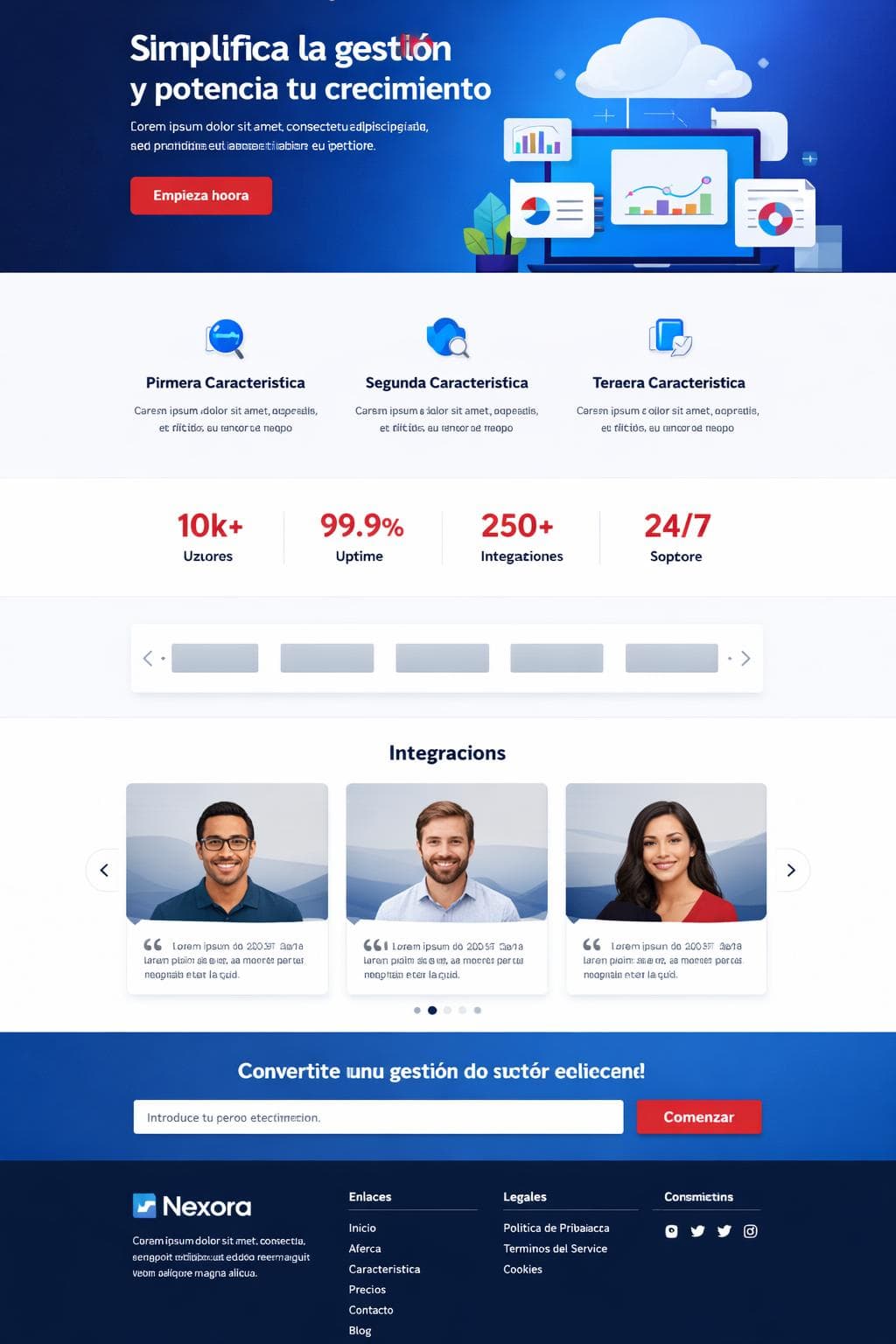 Nexora Cloud — vista previa del theme