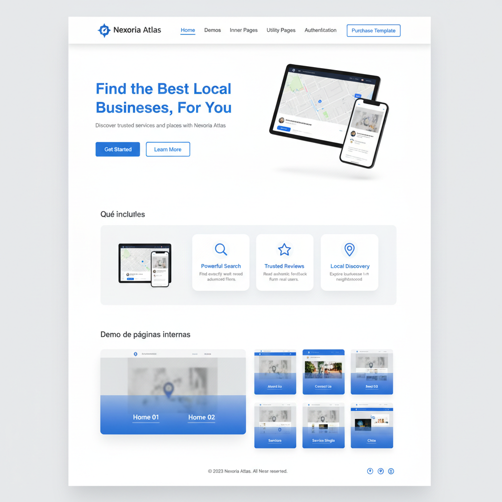 Nexoria Atlas — vista previa del theme