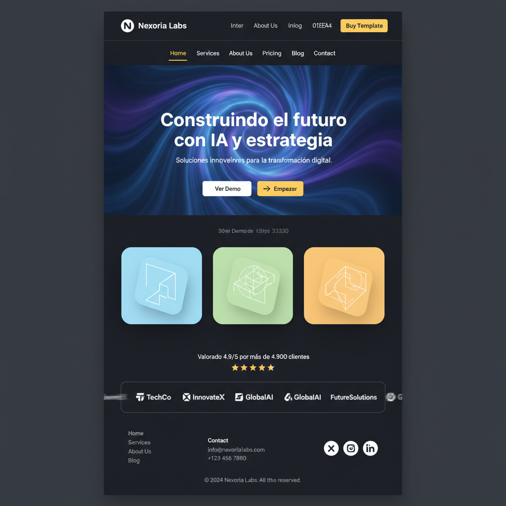 Nexoria Labs — vista previa del theme