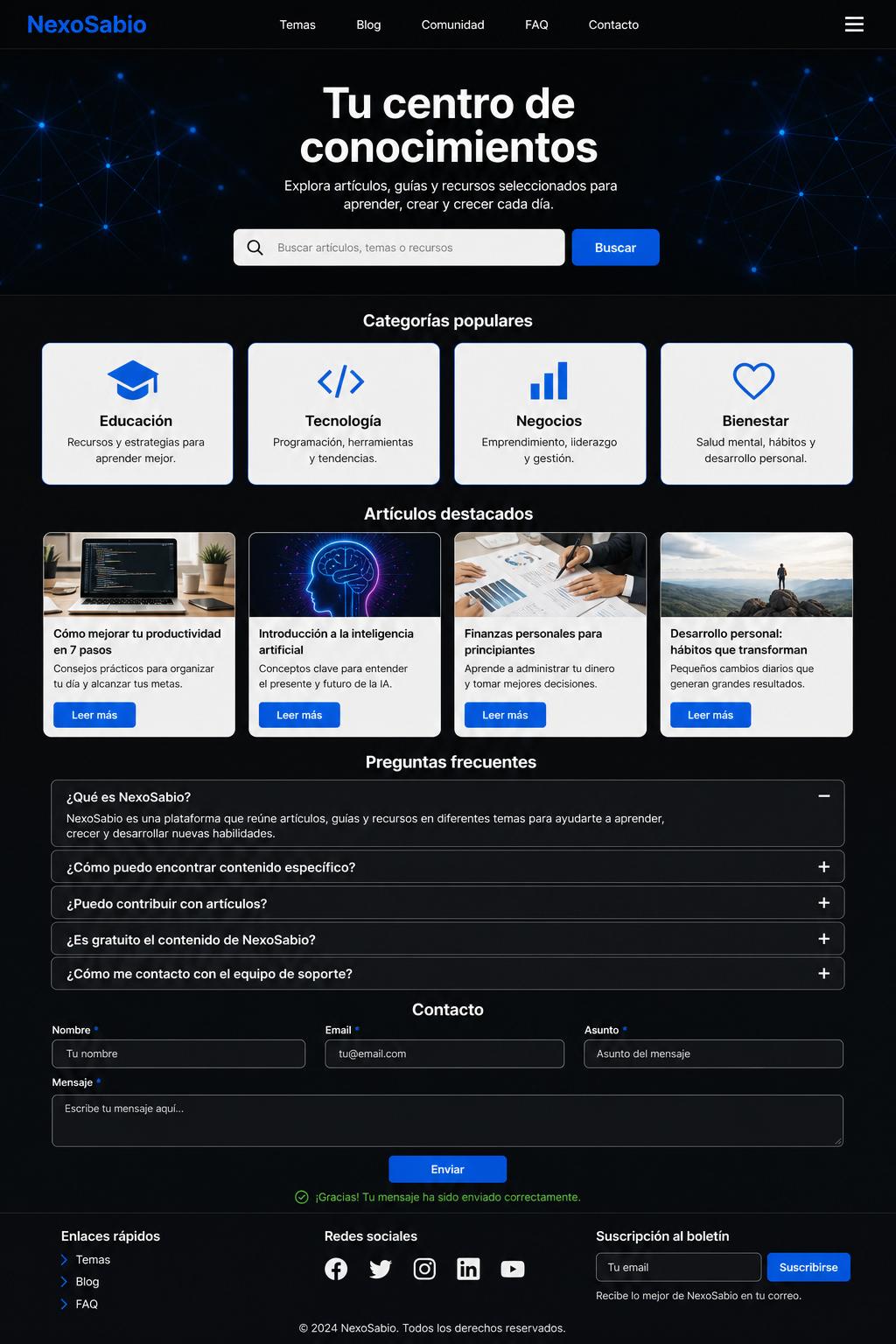 NexoSabio — vista previa del theme