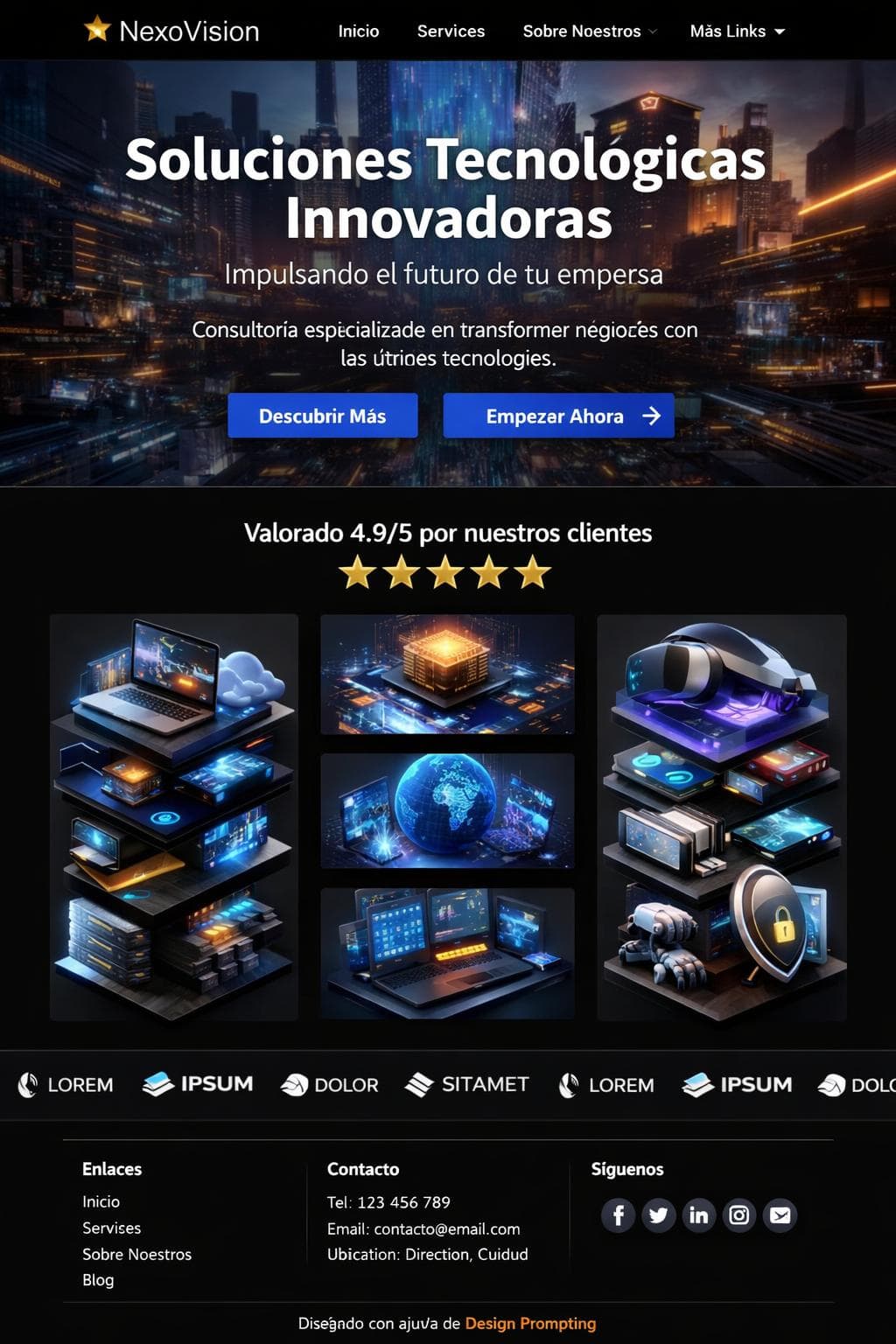 NexoVision — vista previa del theme