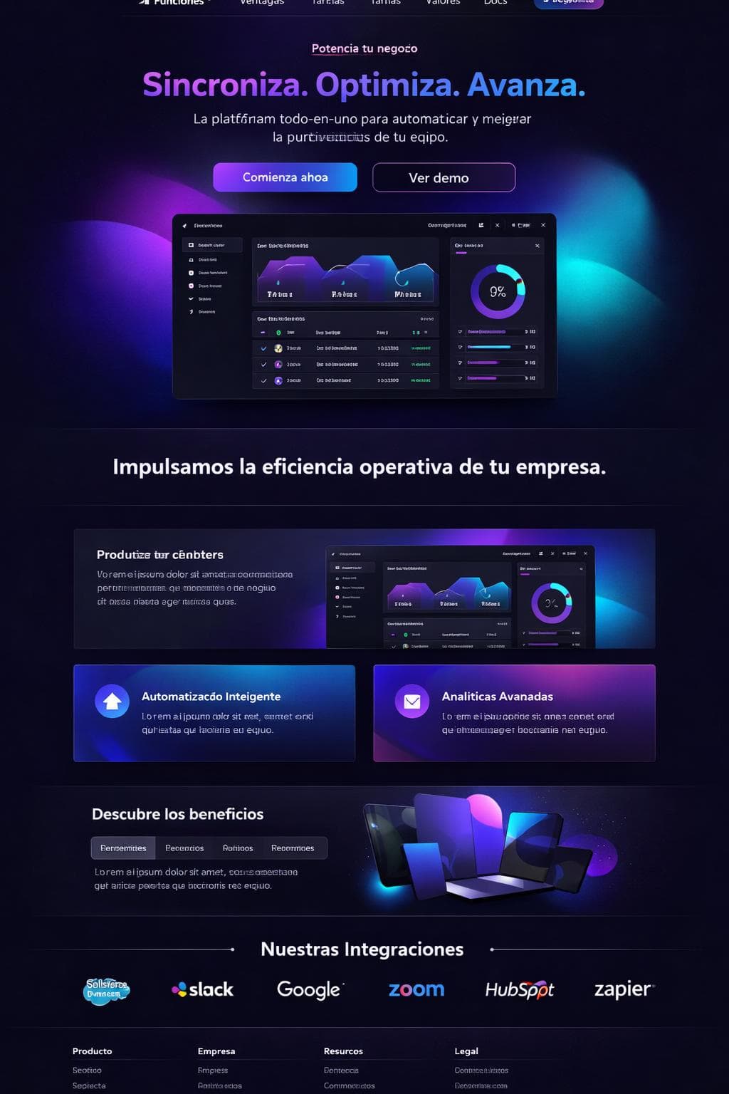 Nexura Sync — vista previa del theme