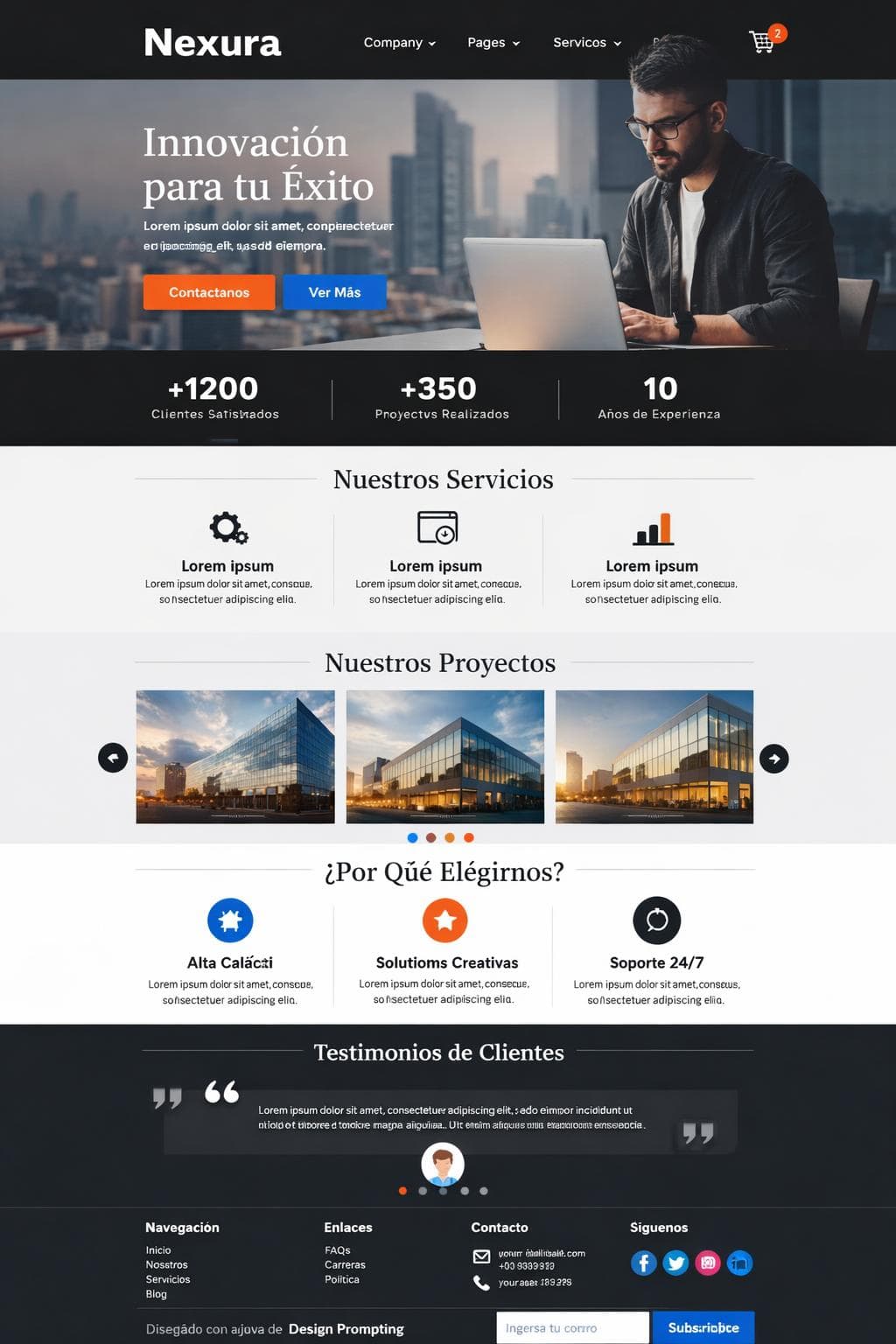 Nexura — vista previa del theme