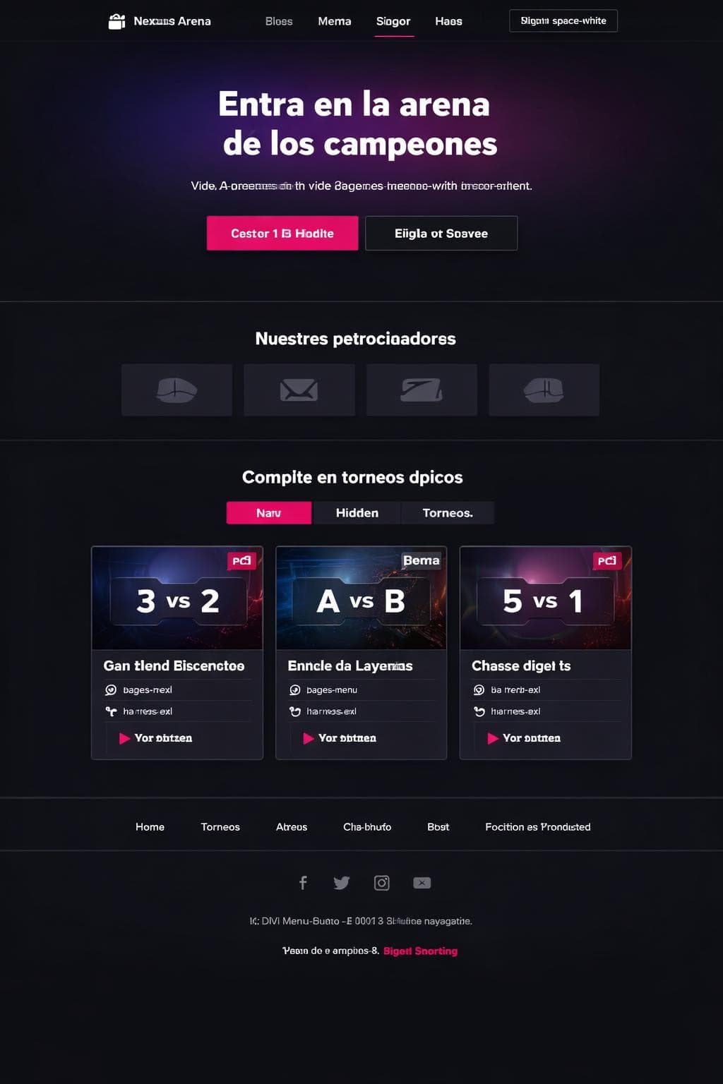 Nexus Arena — vista previa del theme