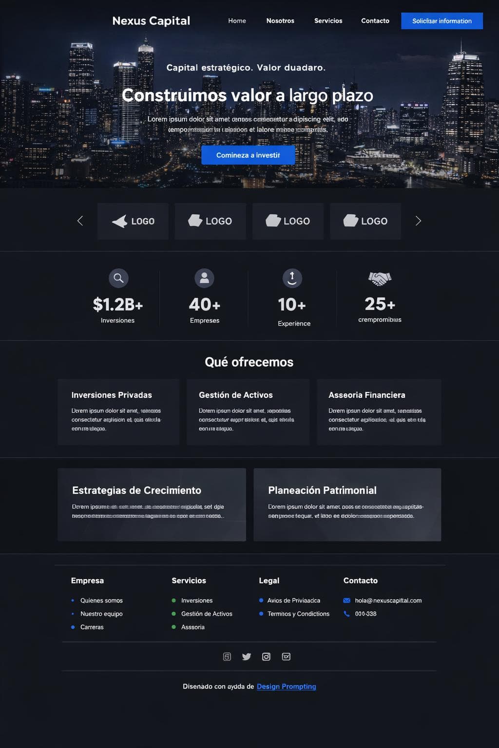 Nexus Capital — vista previa del theme