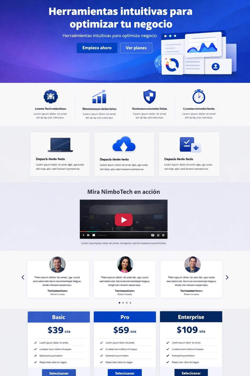 NimboTech — vista previa del theme