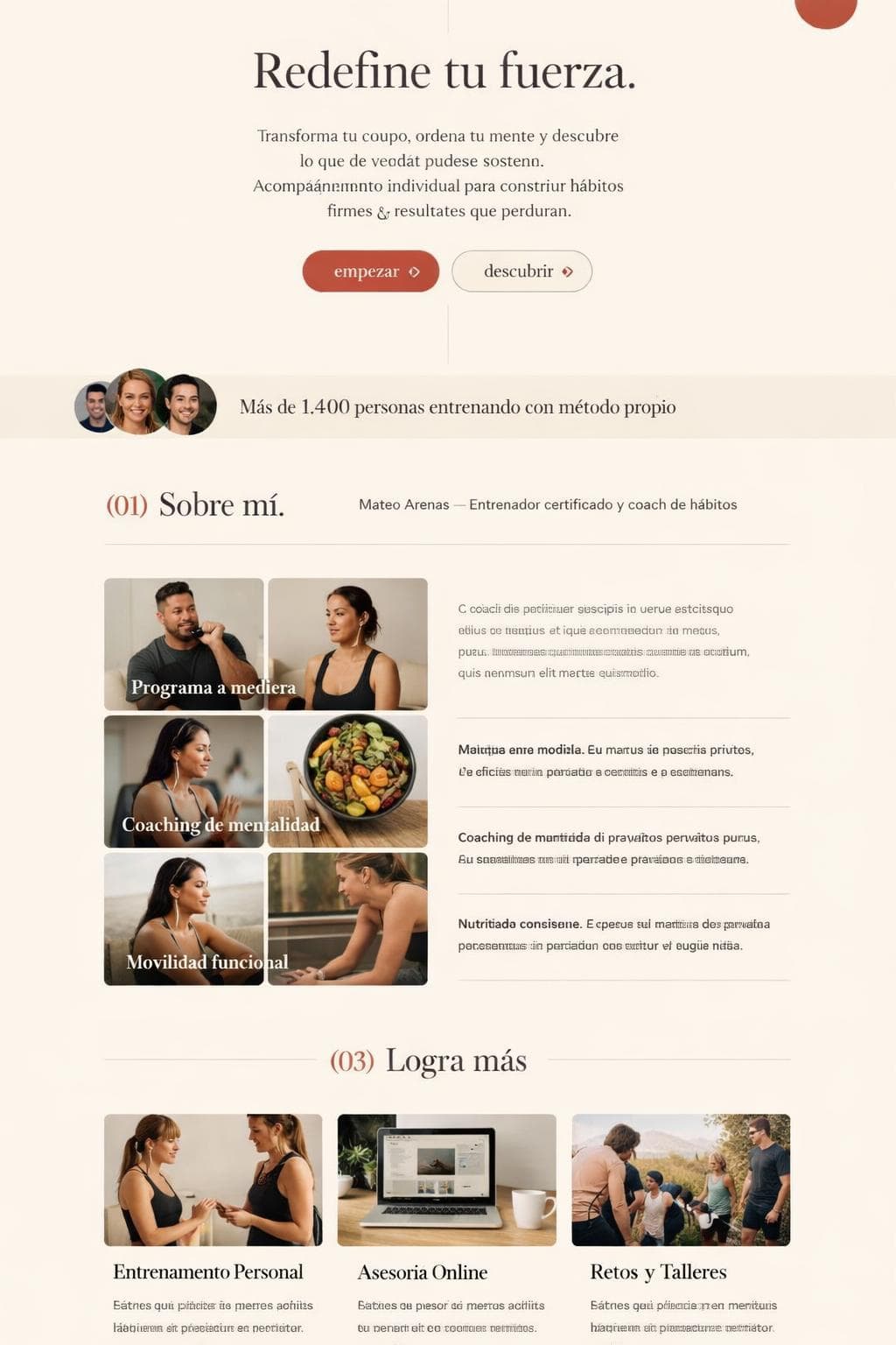 Nordevia Strength — vista previa del theme
