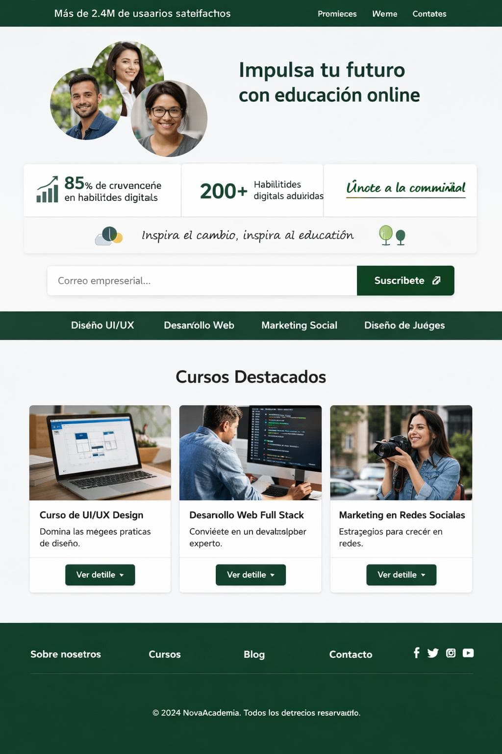 NovaAcademia — vista previa del theme