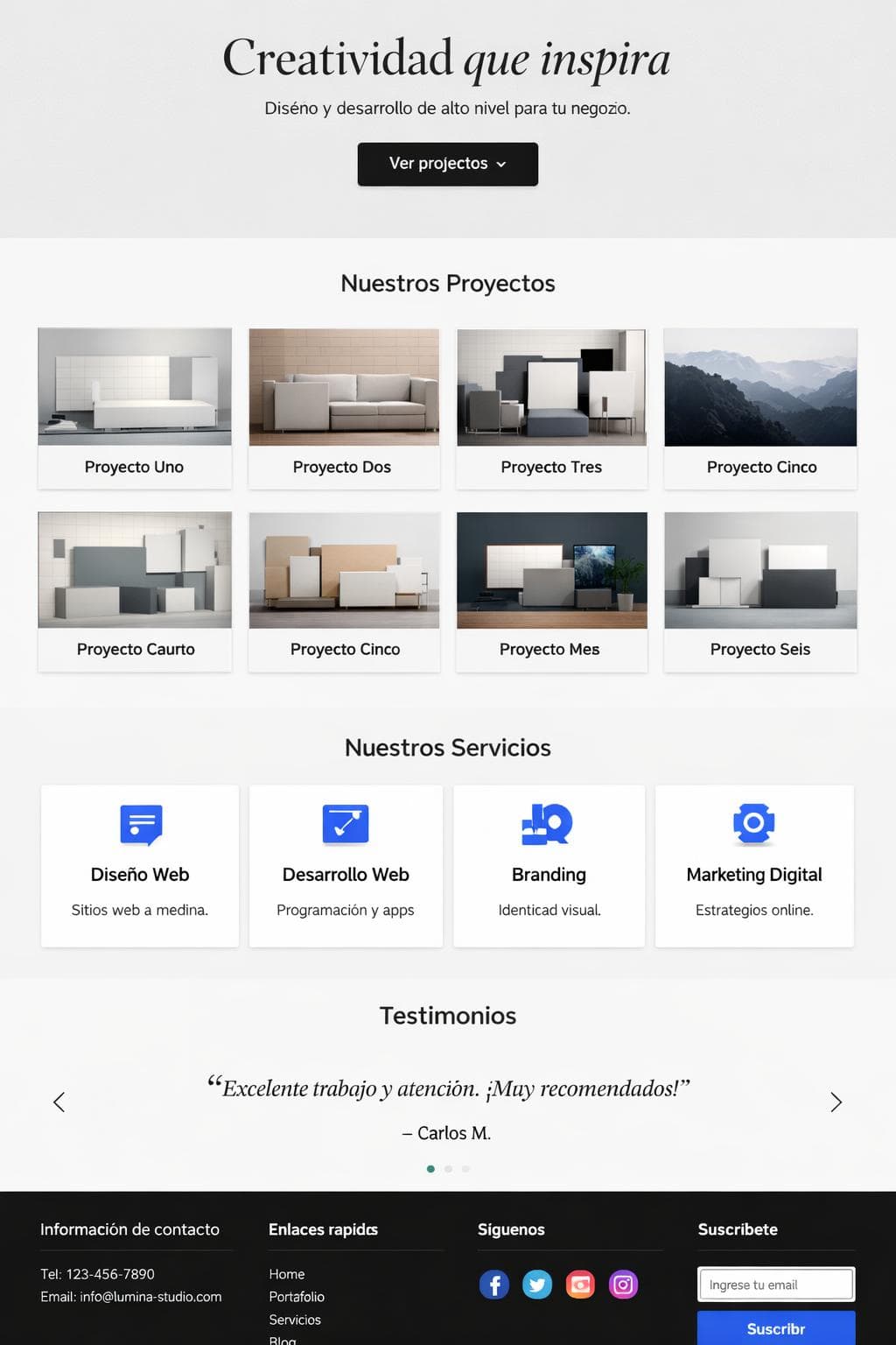 Obras Espinela — vista previa del theme