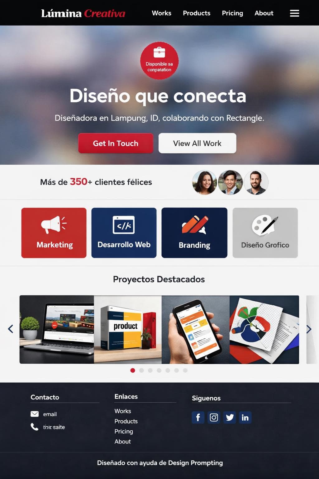 Obras Lúmina — vista previa del theme