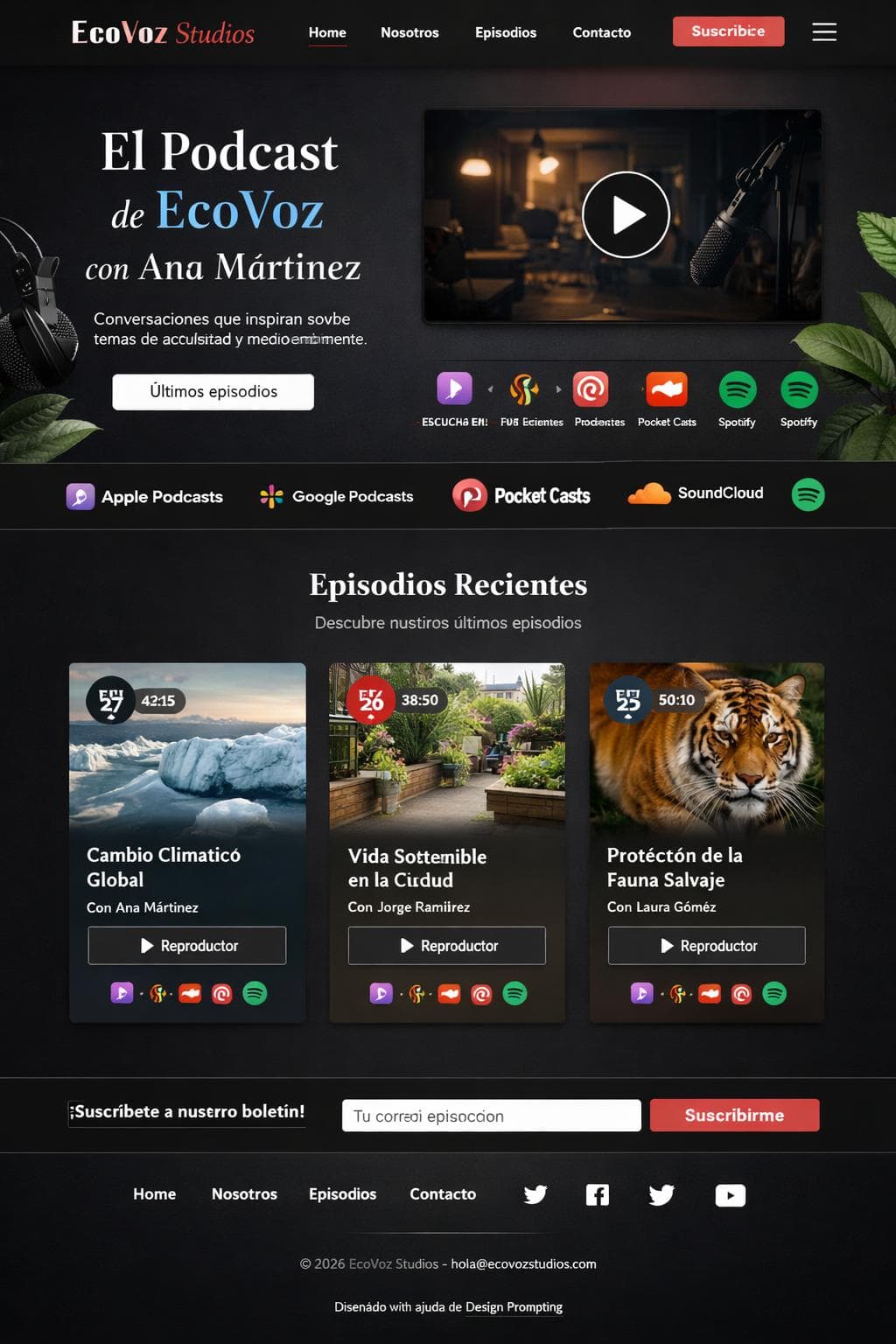Ondas Zenit — vista previa del theme