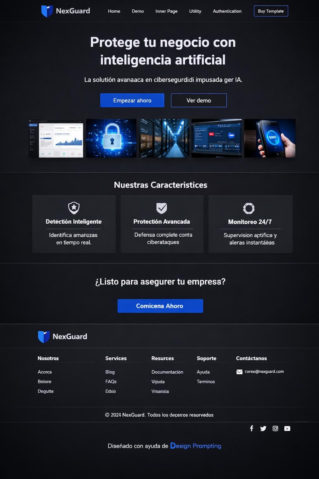 Panel Zafiro — vista previa del theme