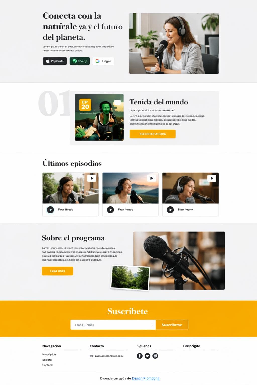 Podcast Zenit — vista previa del theme