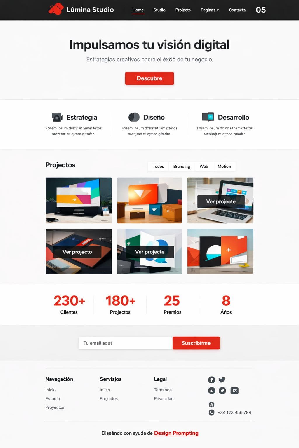 Portfolio Orion — vista previa del theme
