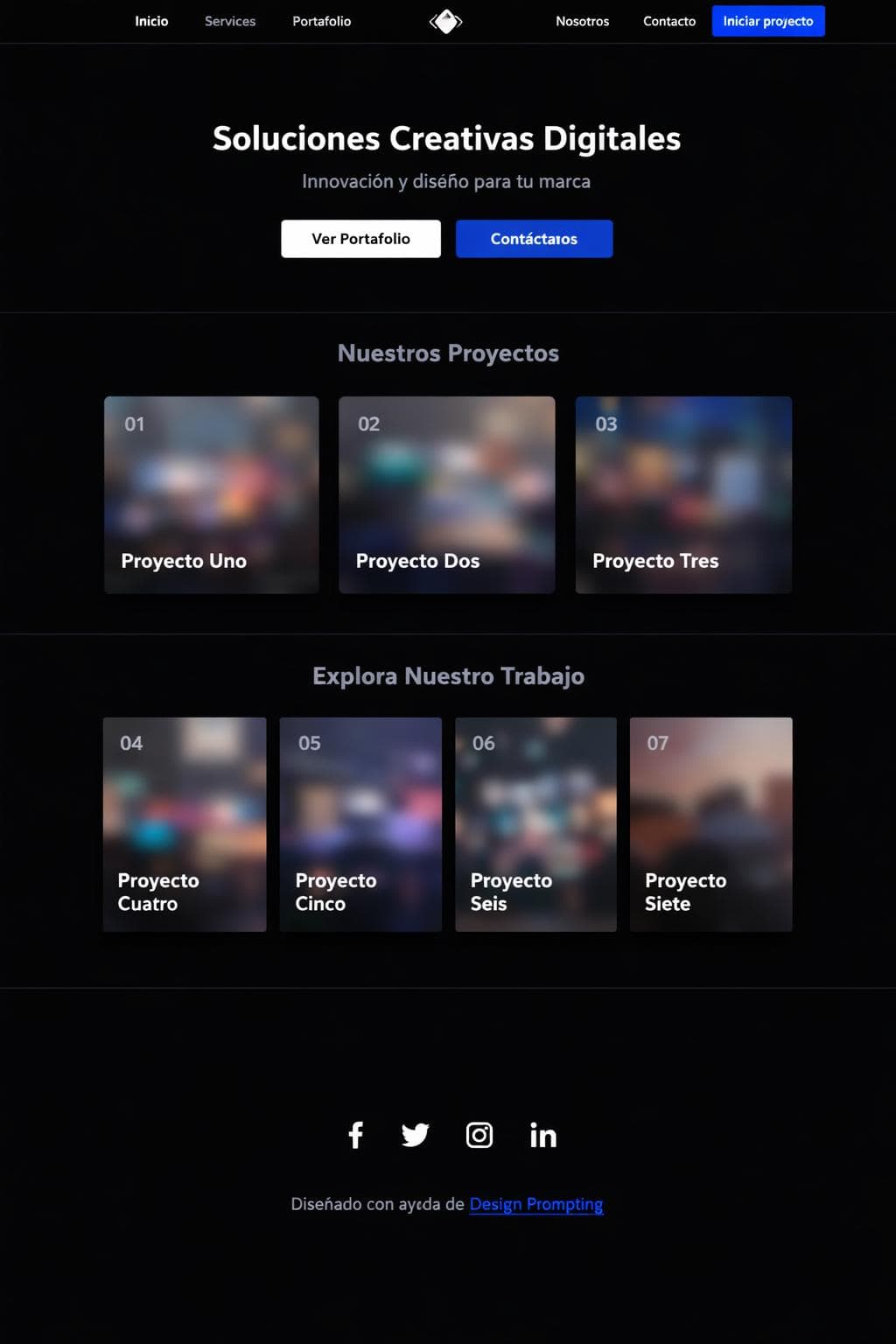 Portfolio Vega — vista previa del theme