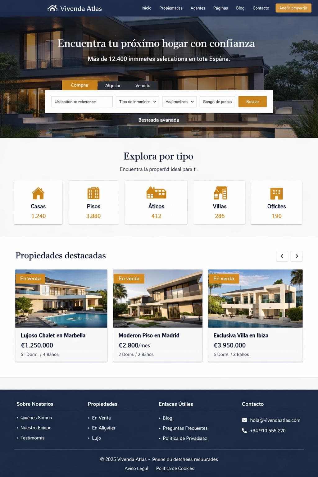 Propiedades Andina — vista previa del theme