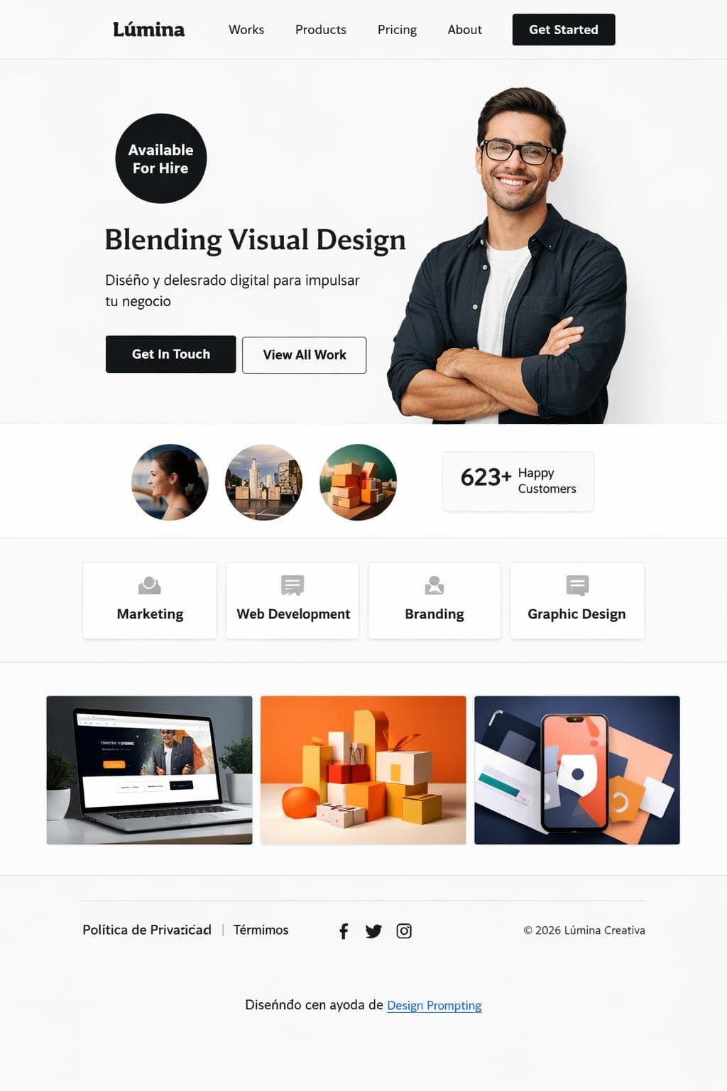 Proyecto Lúmina — vista previa del theme