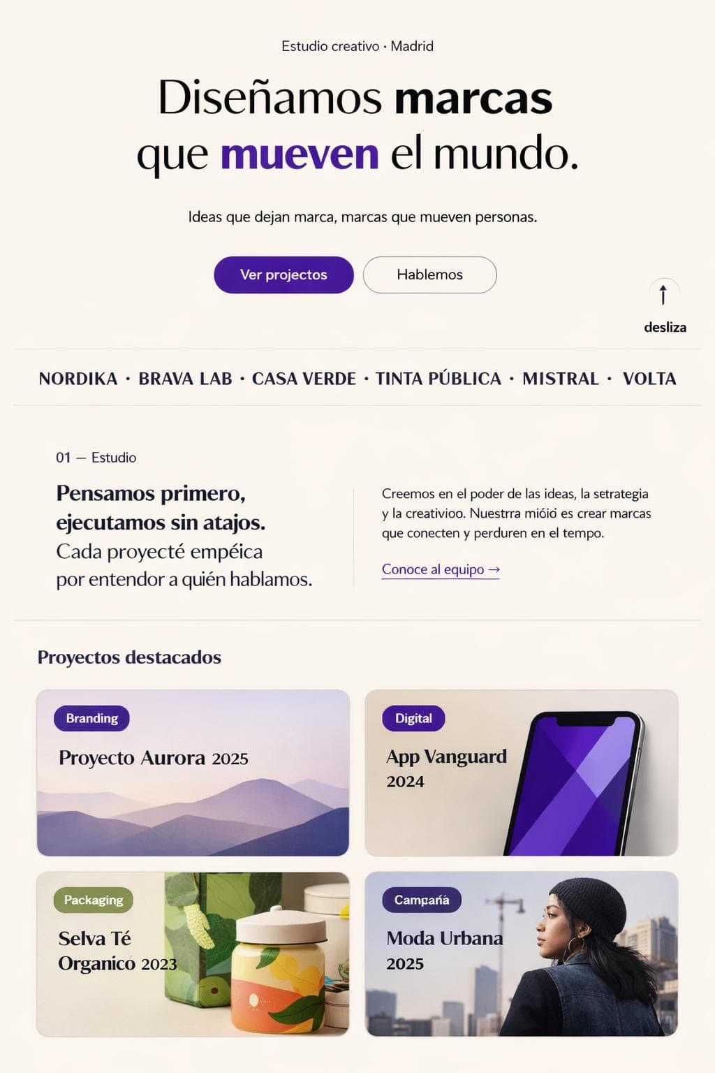 Pulsar Studio — vista previa del theme