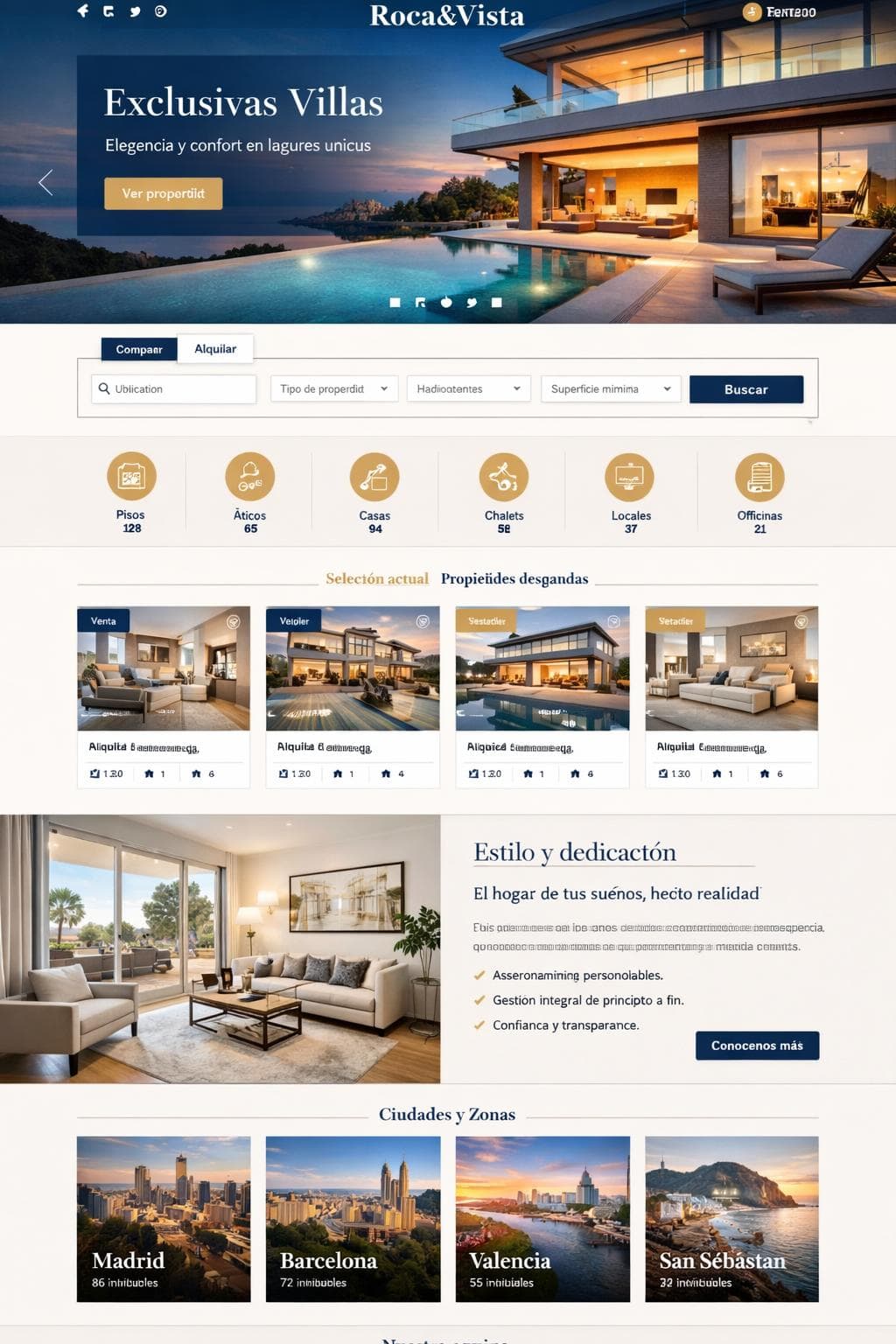 Roca&Vista Inmobiliaria — vista previa del theme