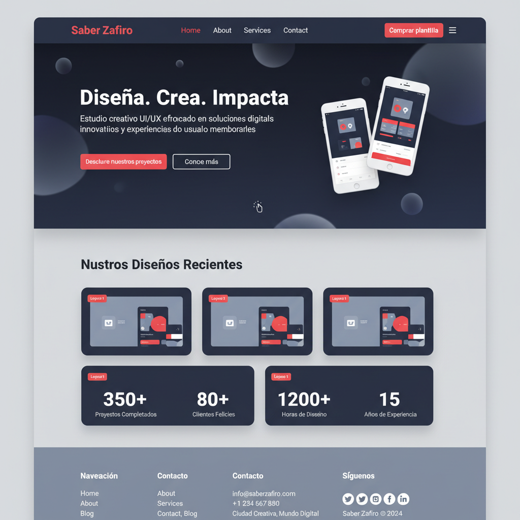 Saber Zafiro — vista previa del theme