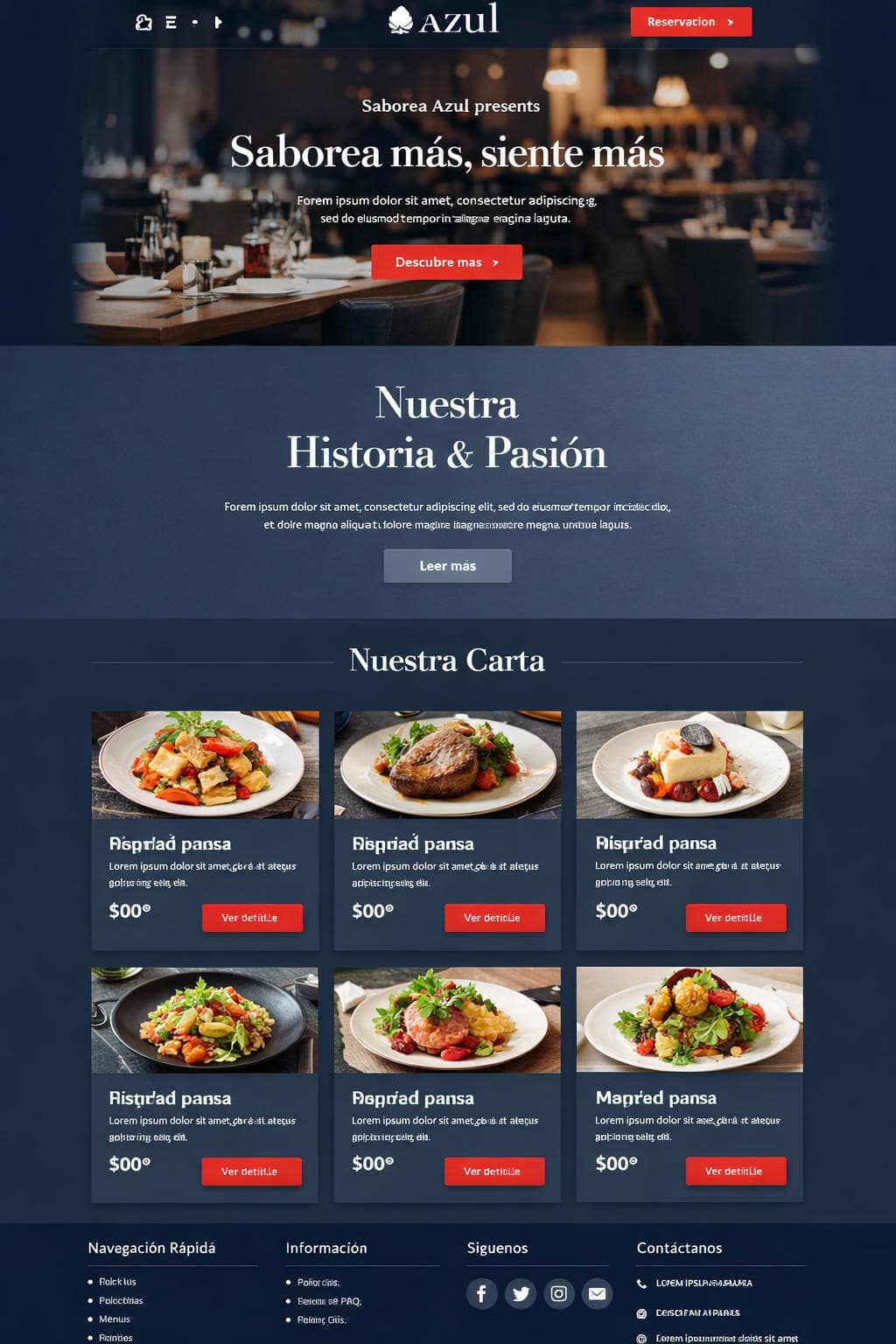 Saborea Azul — vista previa del theme