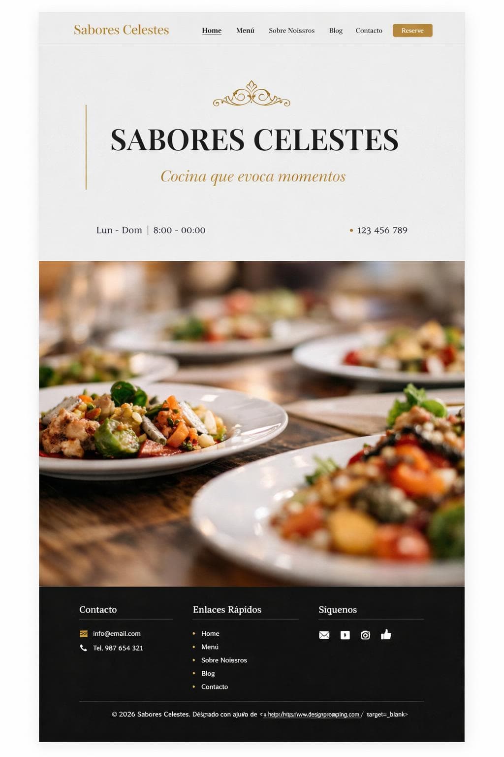 Sabores Celestes — vista previa del theme
