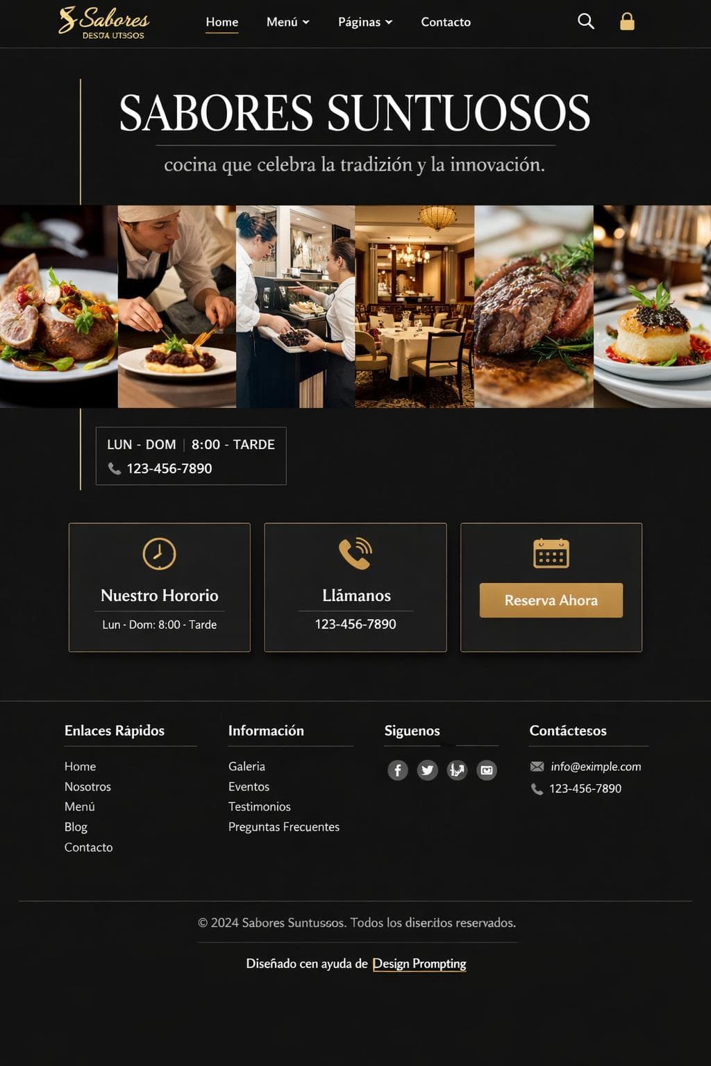 Sabores Suntuosos — vista previa del theme