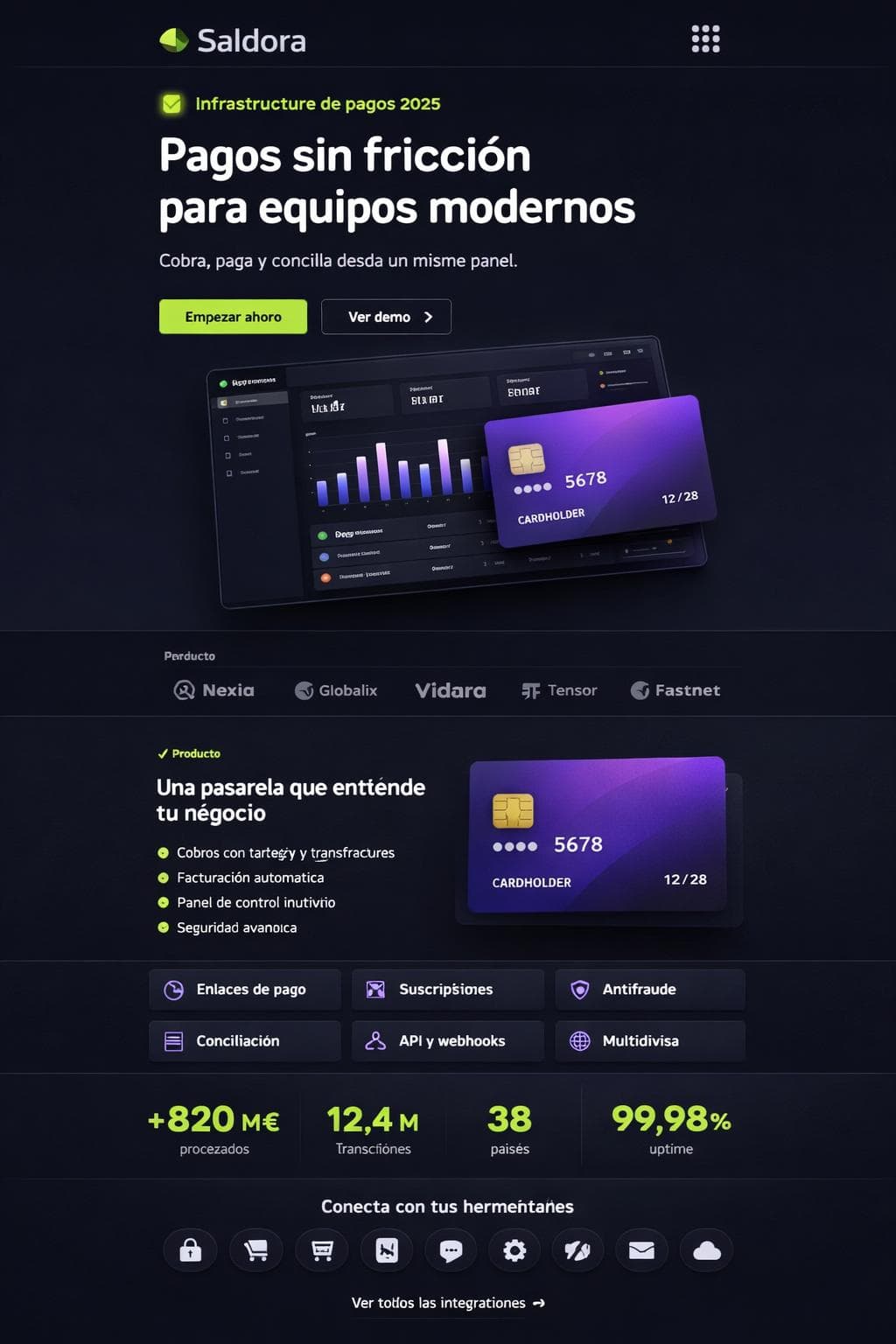 Saldora Pay — vista previa del theme