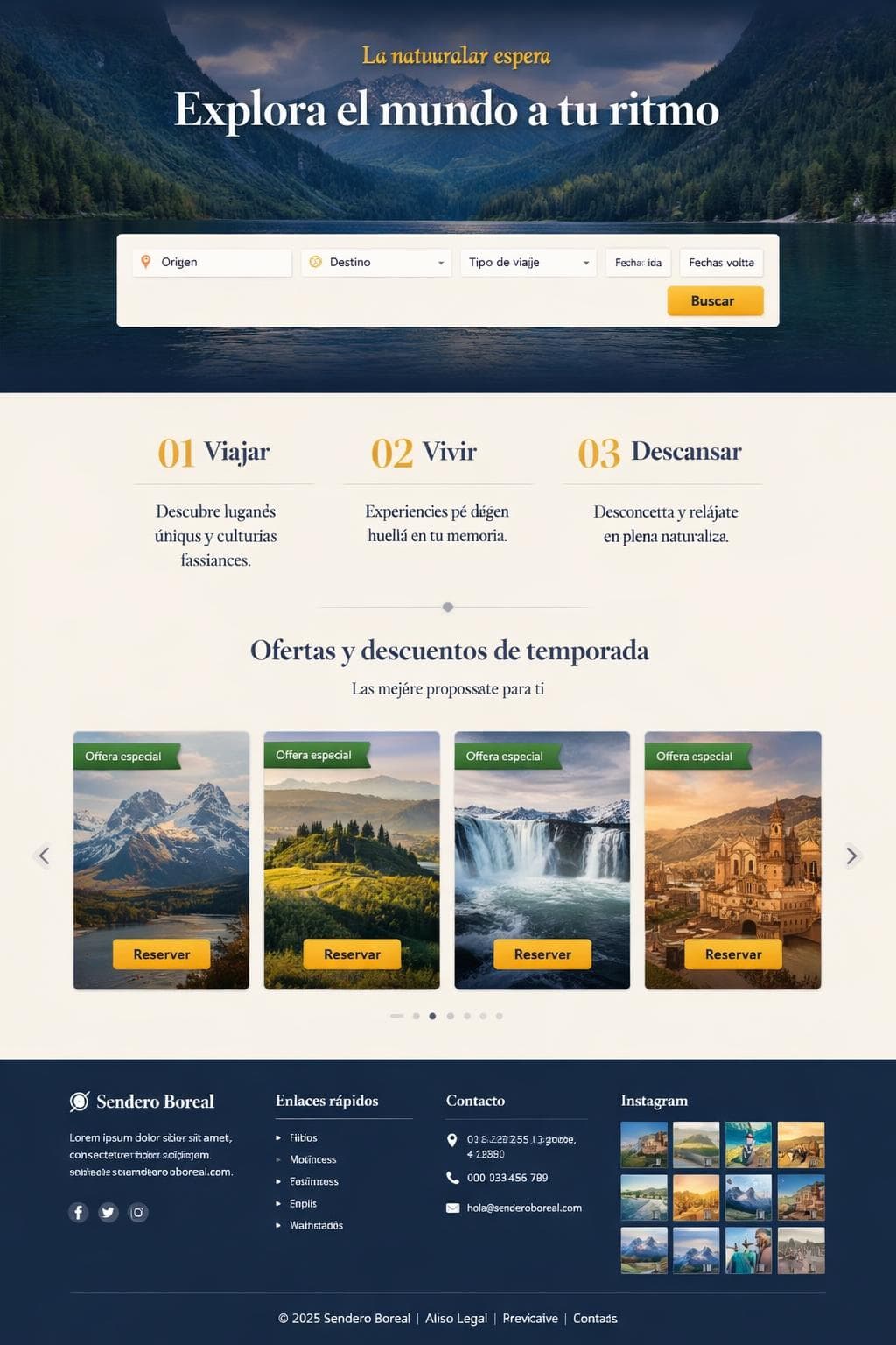 Sendero Boreal — vista previa del theme