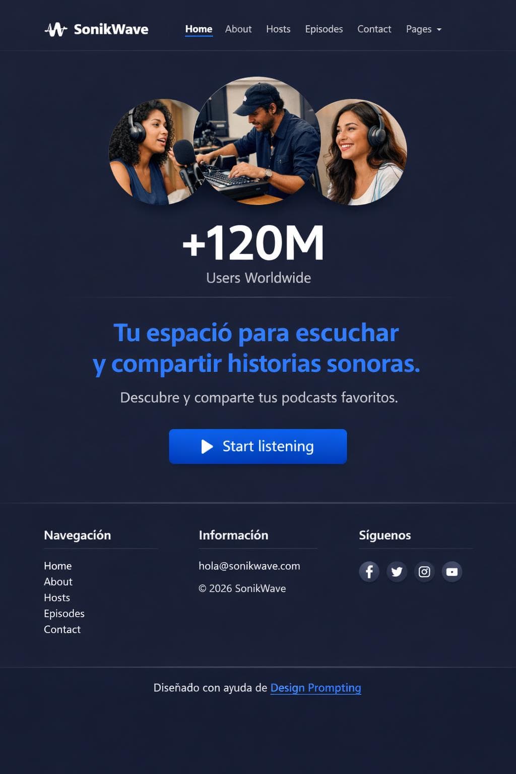 SonikWave — vista previa del theme