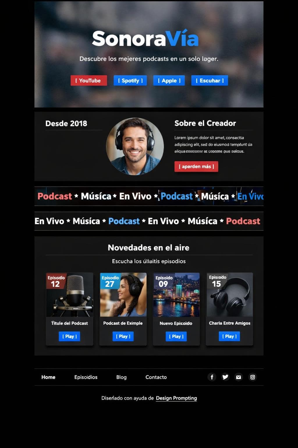 SonoraVía — vista previa del theme