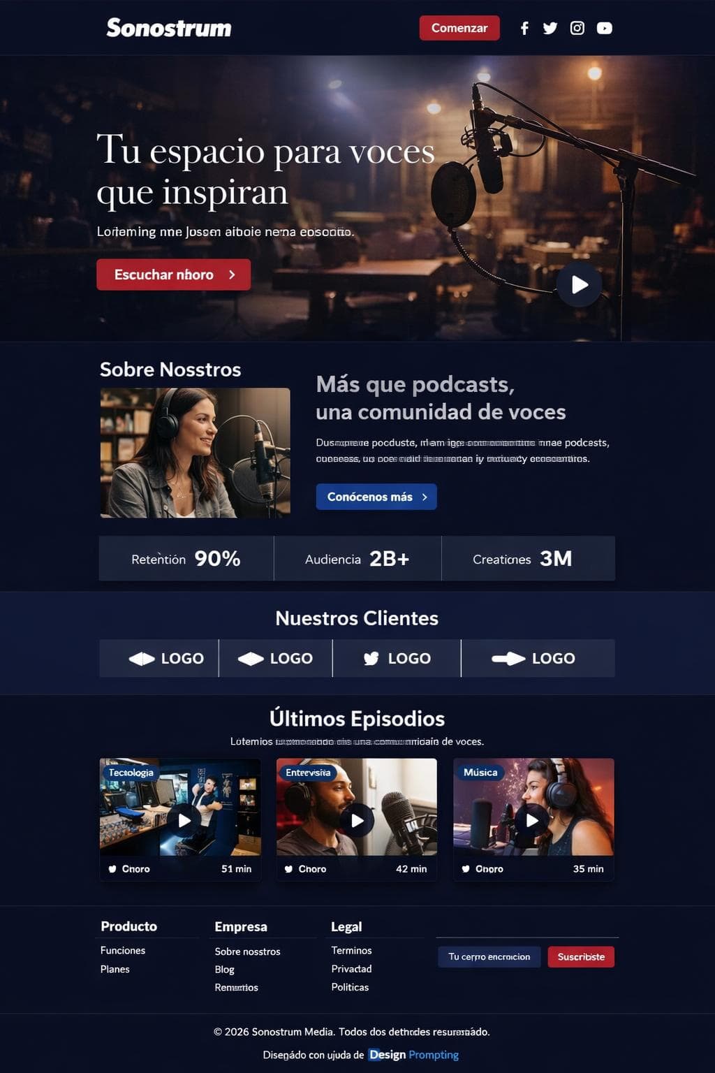 Sonostrum Media — vista previa del theme