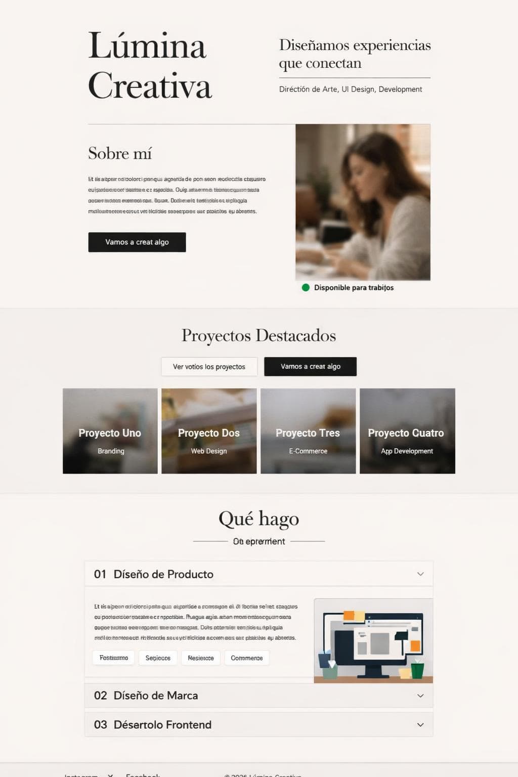 Studio Lúmina — vista previa del theme