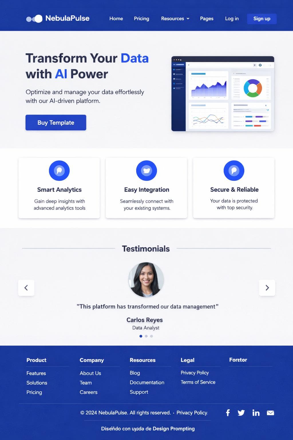 Suite Cobalto — vista previa del theme