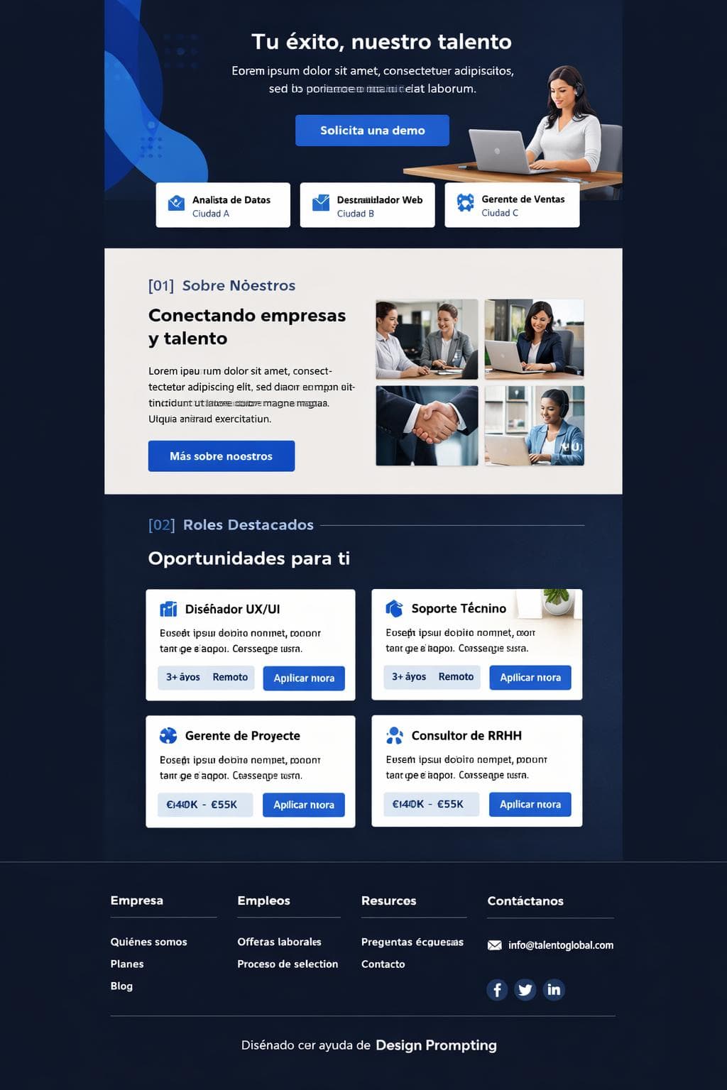 TalentoGlobal — vista previa del theme