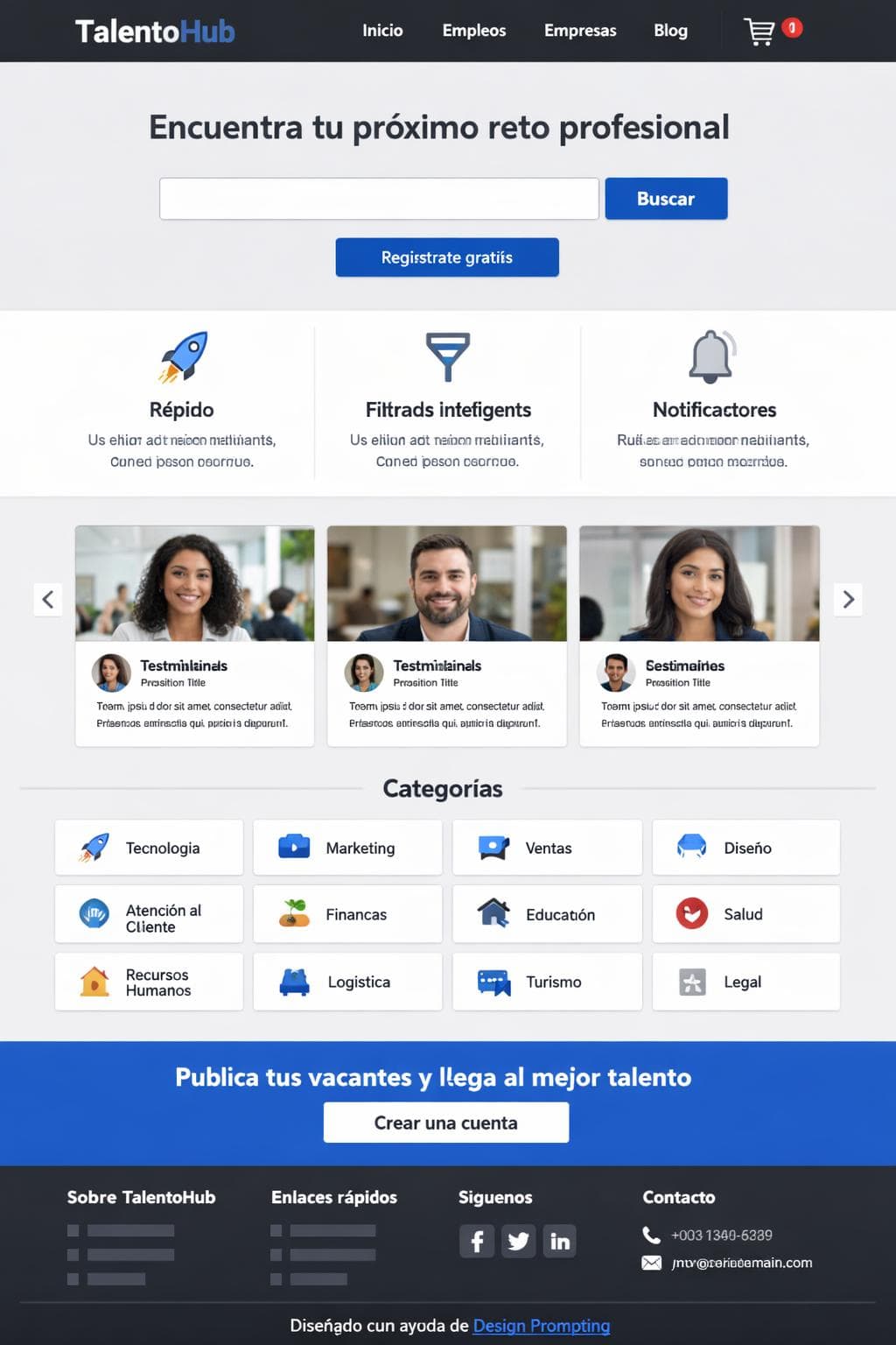 TalentoHub — vista previa del theme