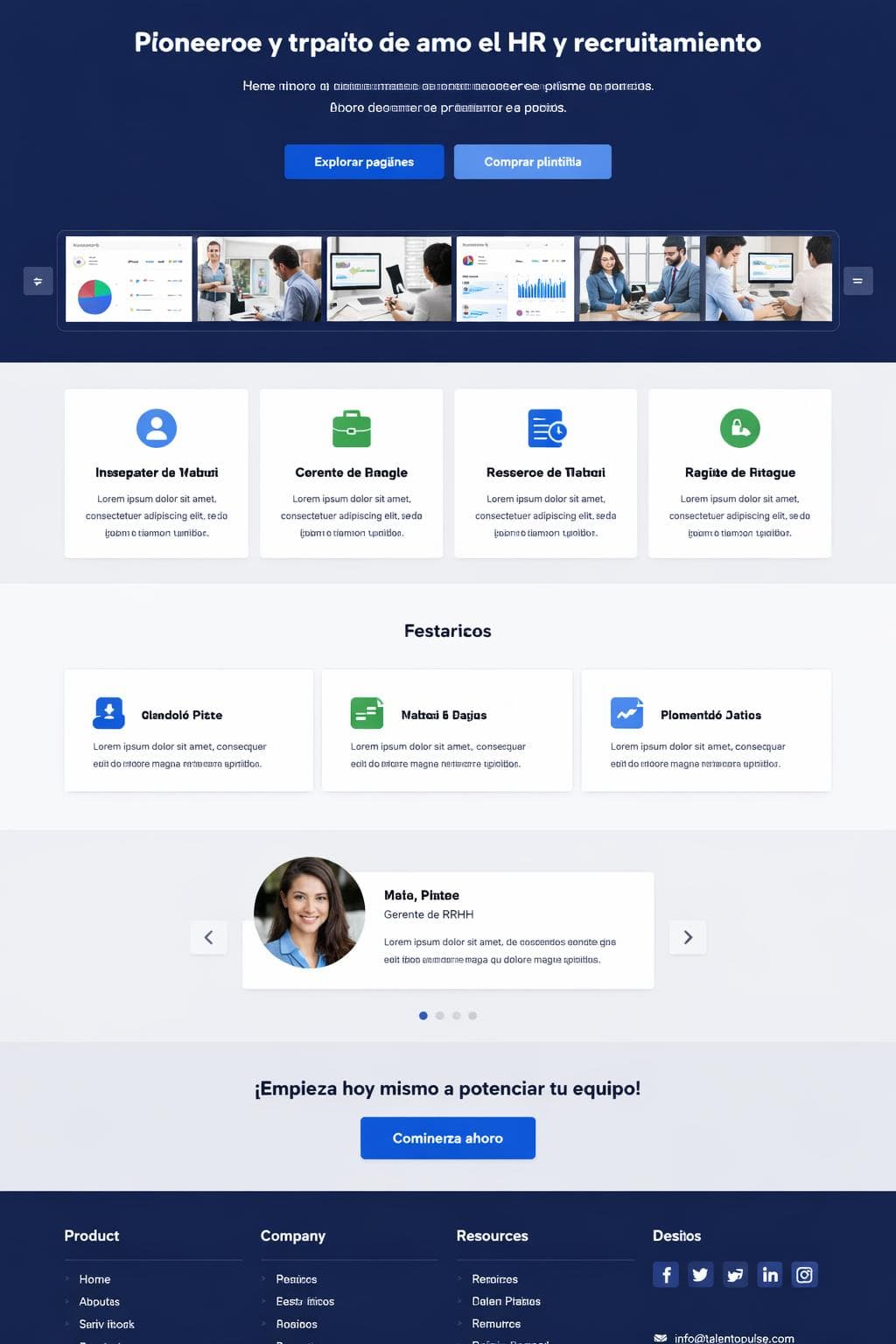 TalentoPulse — vista previa del theme