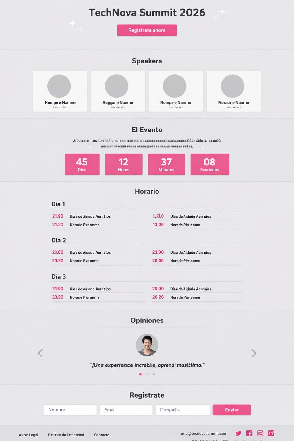 TechNova Summit — vista previa del theme
