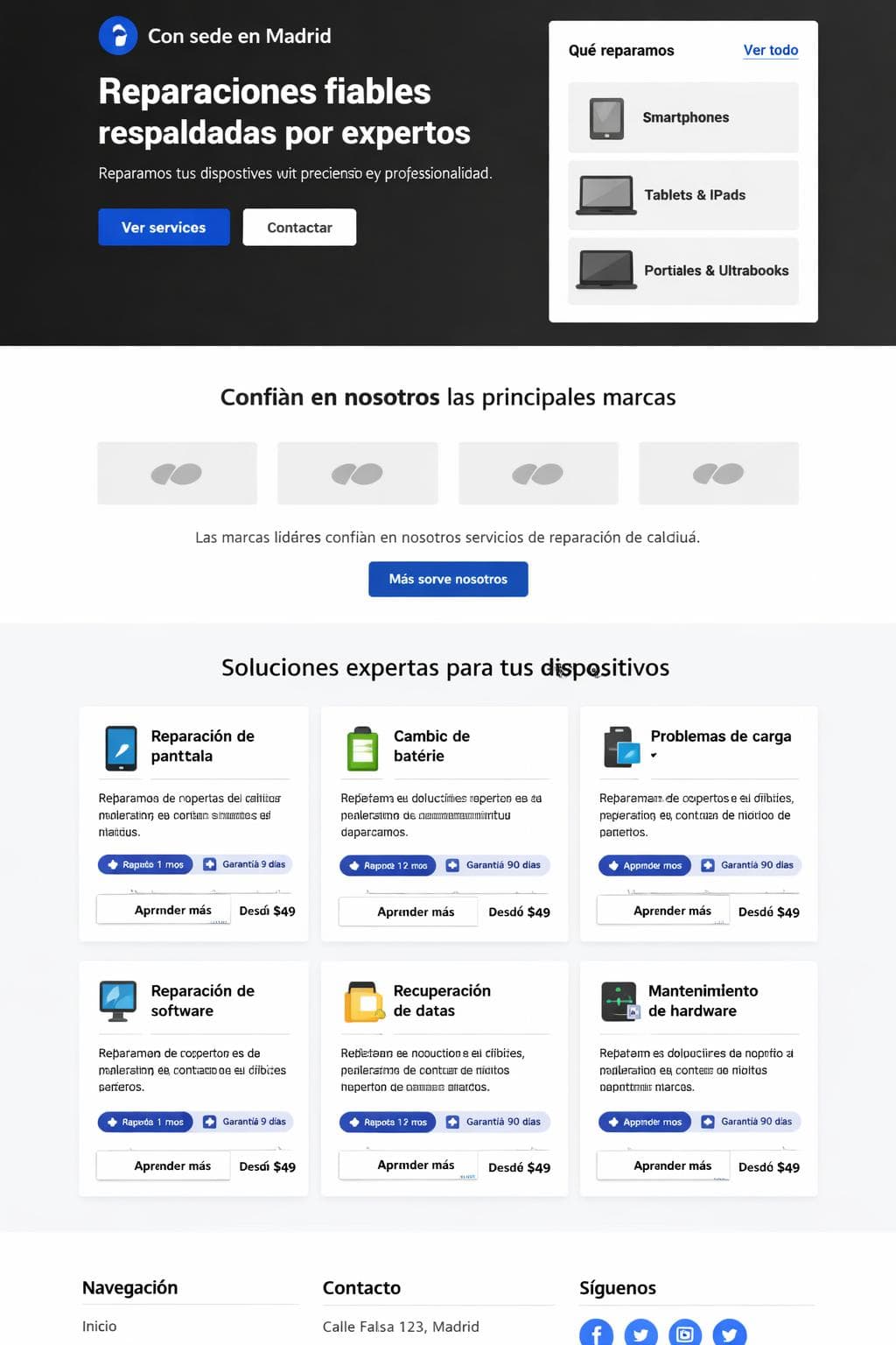 TecnoMend — vista previa del theme