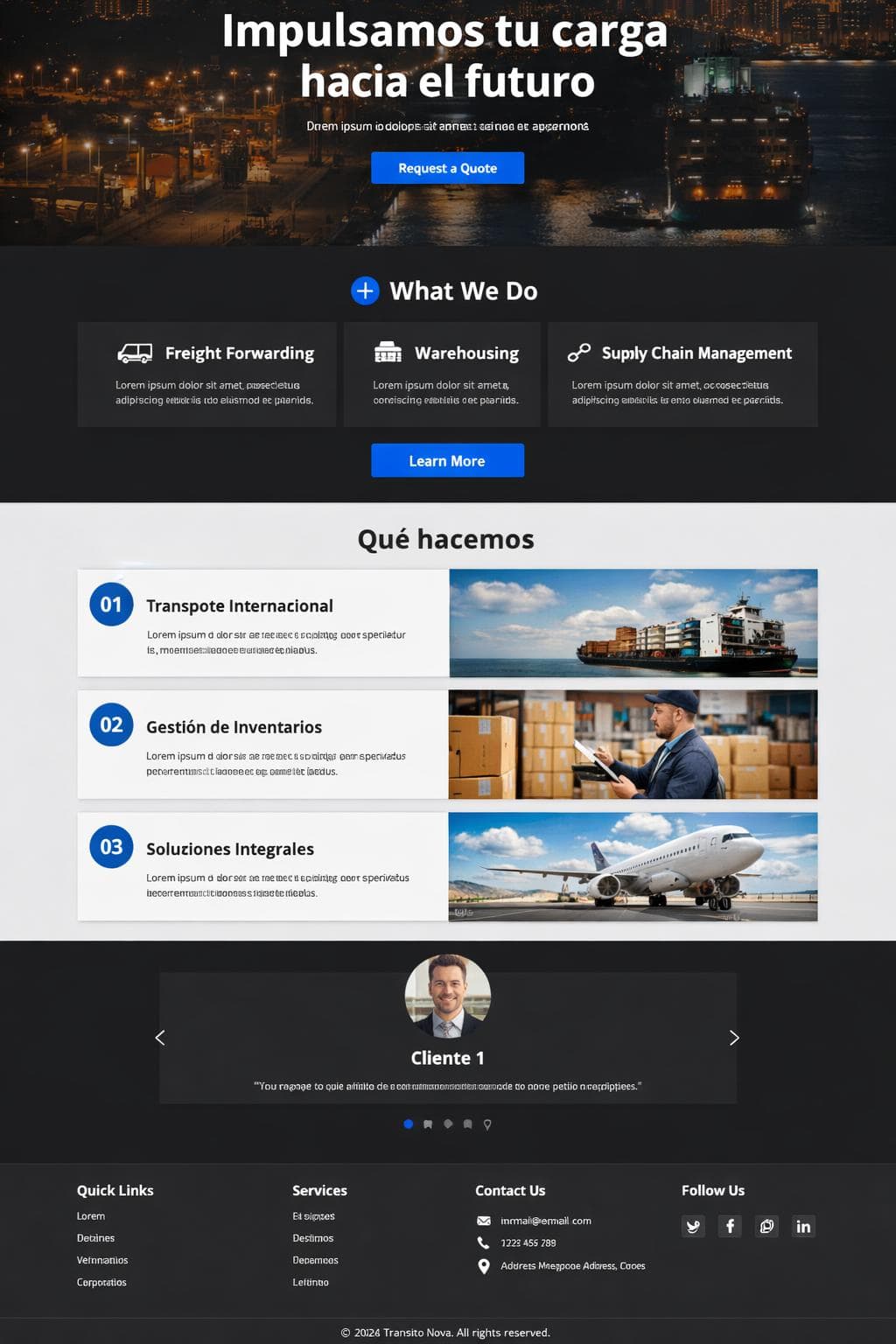Tránsito Nova — vista previa del theme