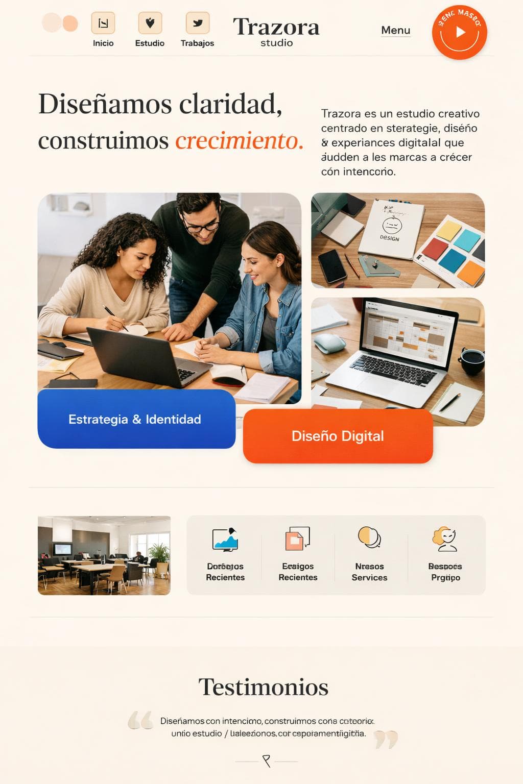 Trazora Studio — vista previa del theme