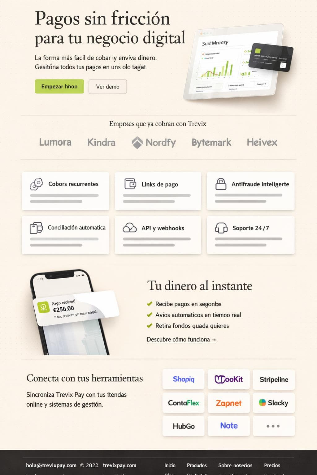 Trevix Pay — vista previa del theme