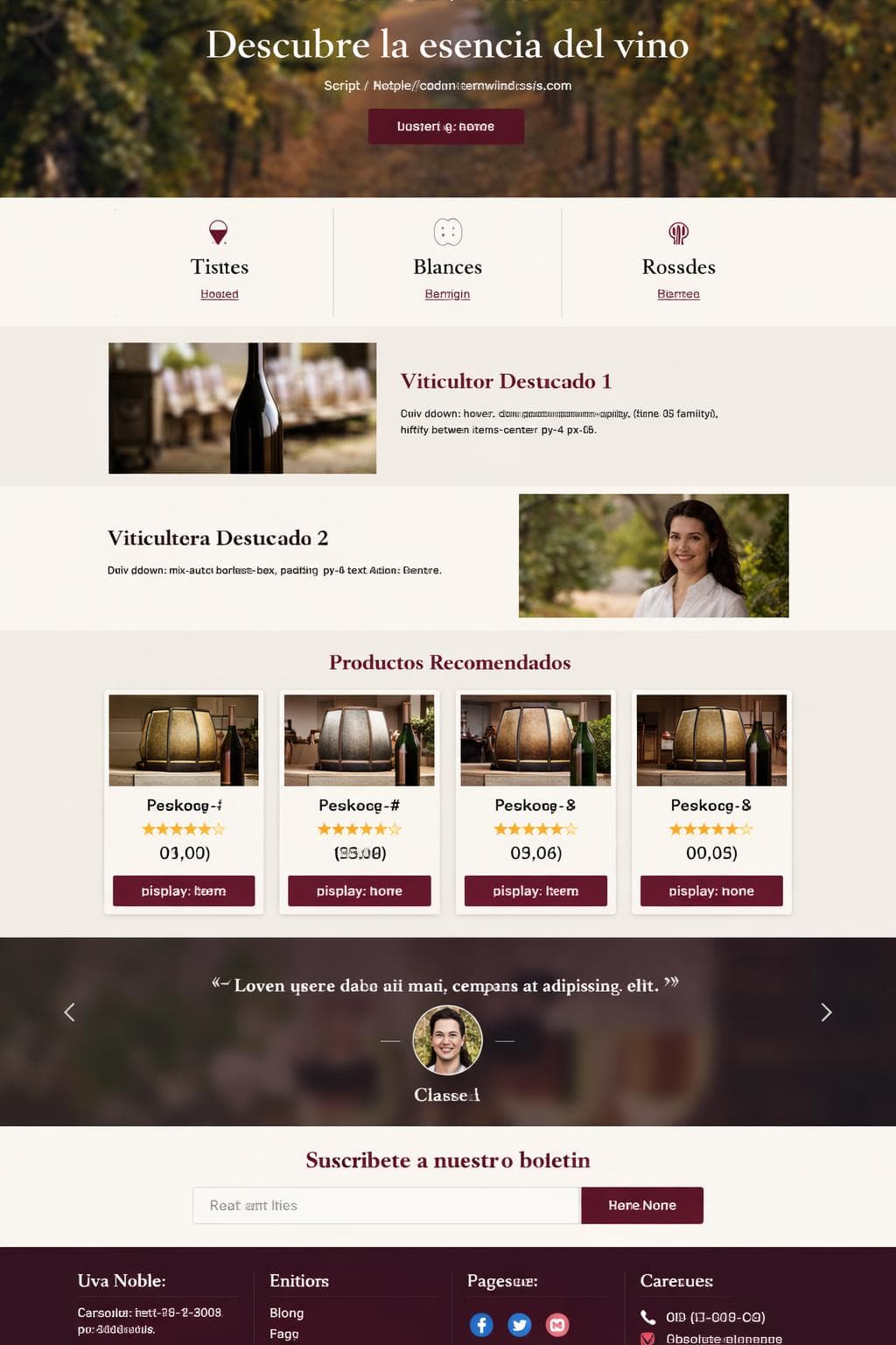 Uva Noble — vista previa del theme